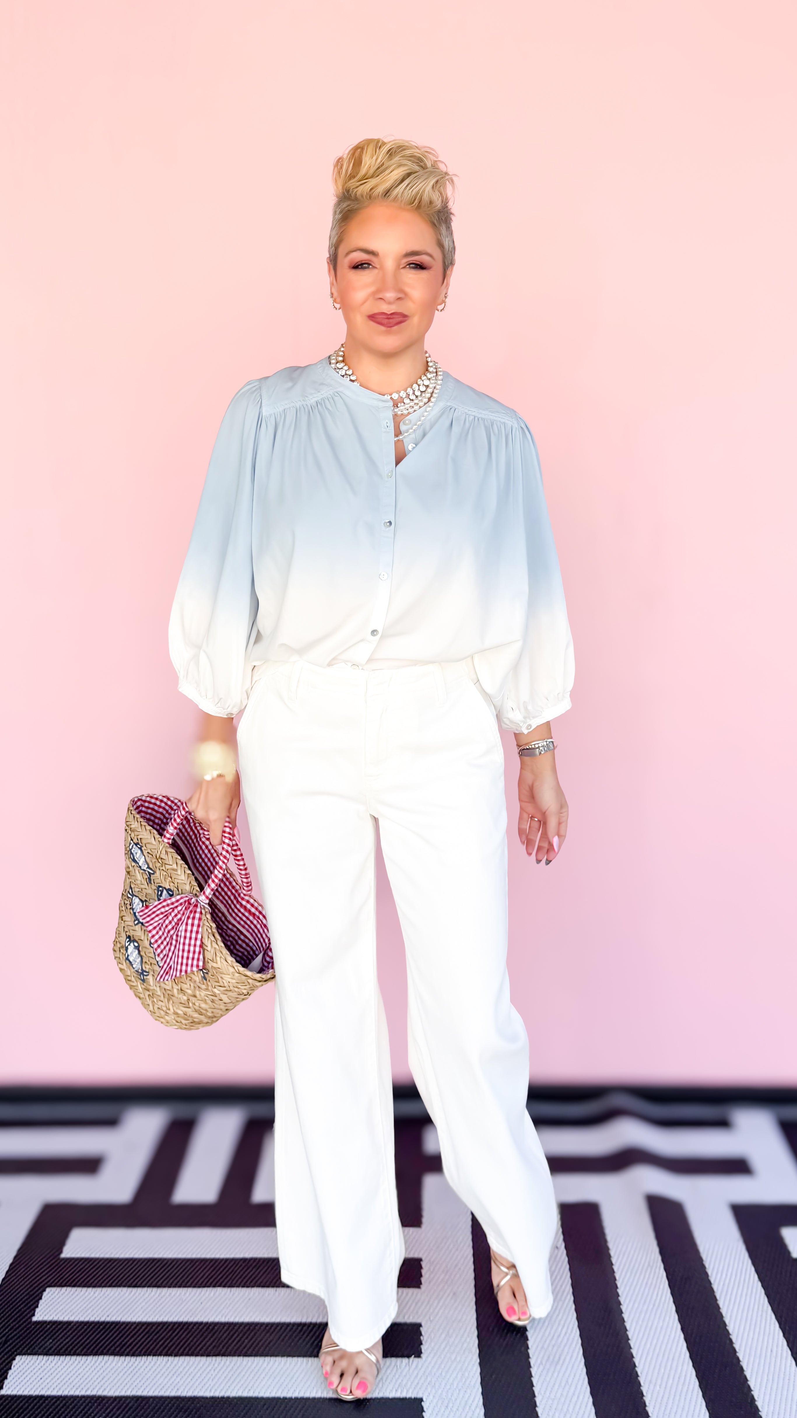 Weekender Wide Leg Jean/Ivory - The BLVD