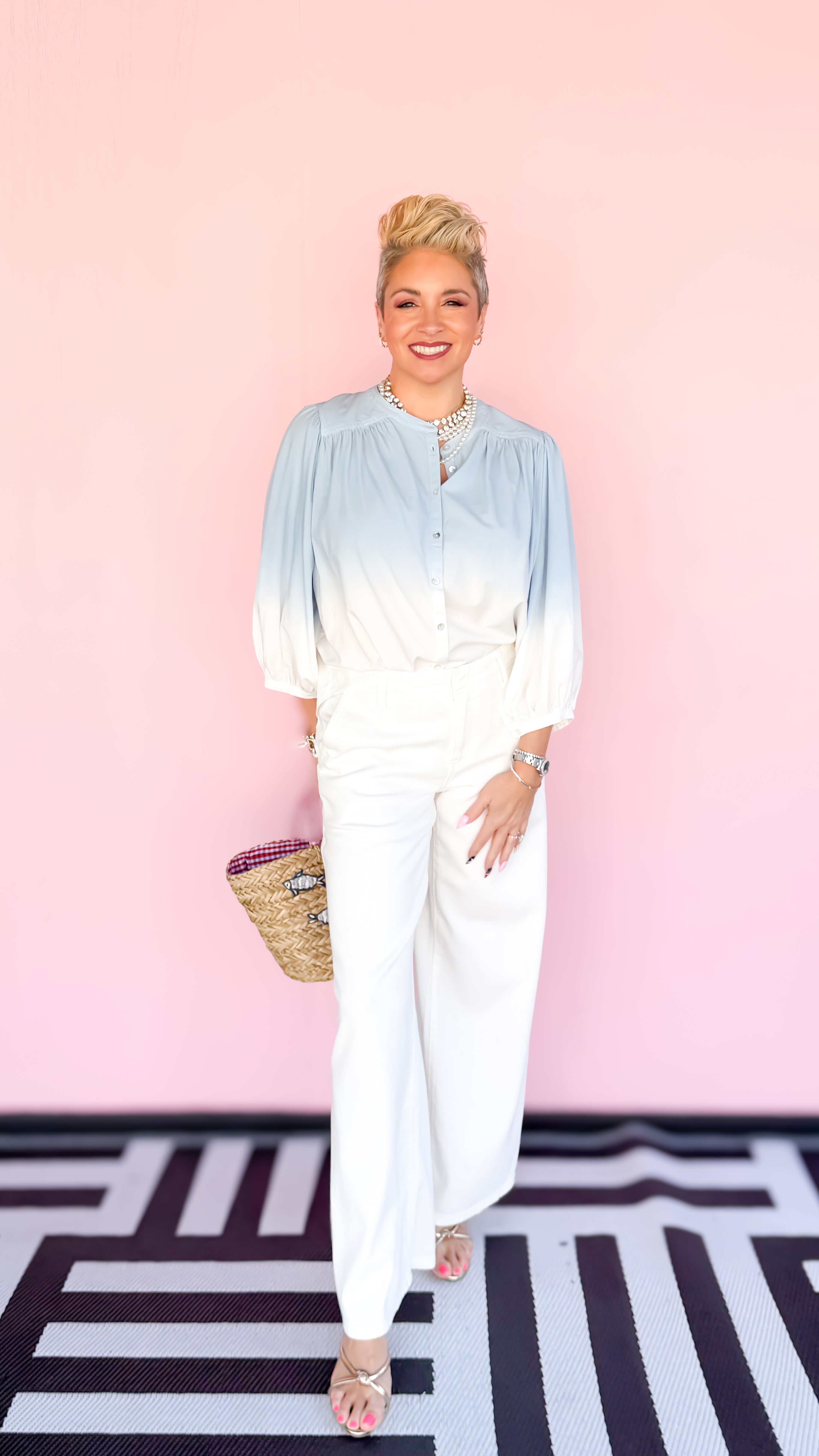 Weekender Wide Leg Jean/Ivory - The BLVD