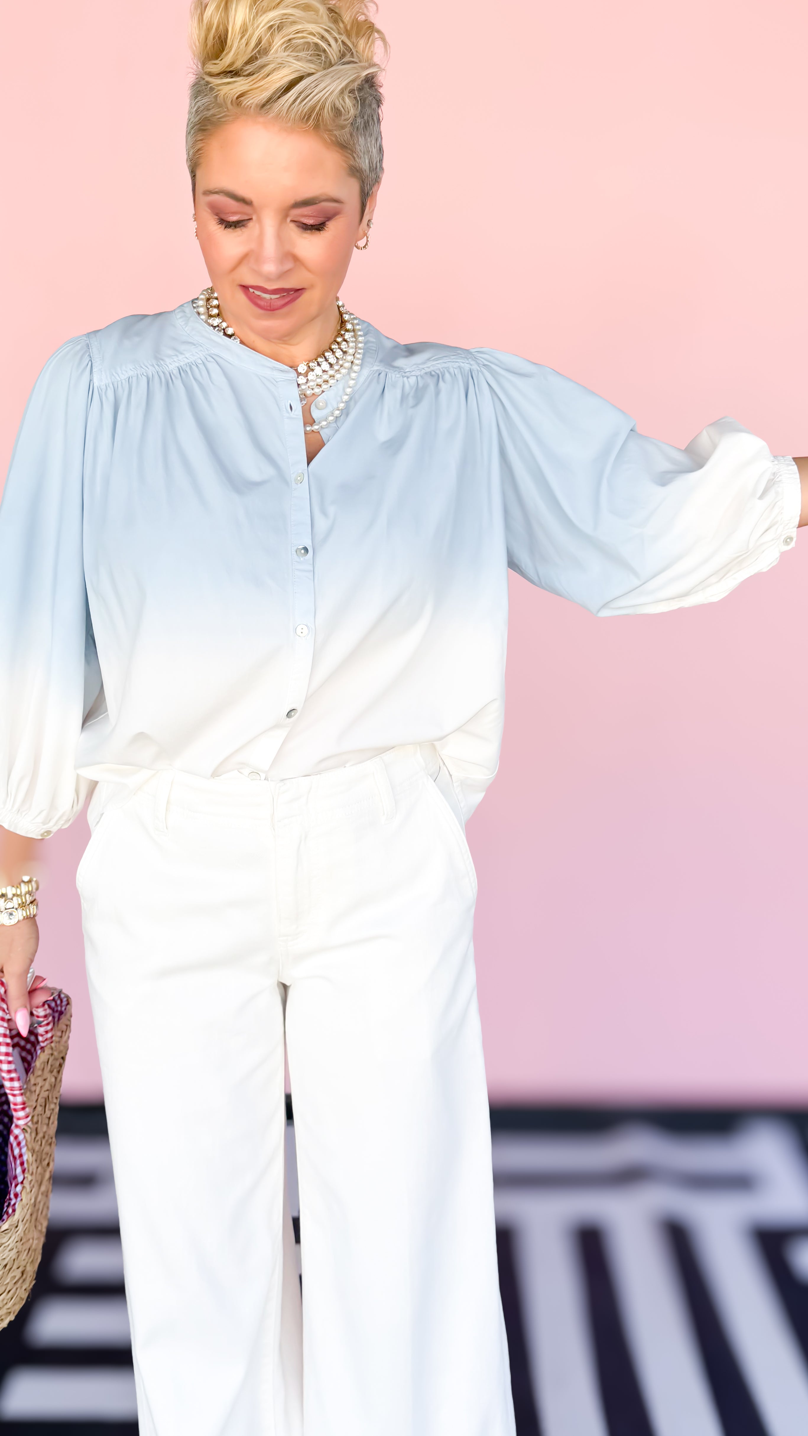 Wilma Ombre Blouse/Blue - The BLVD