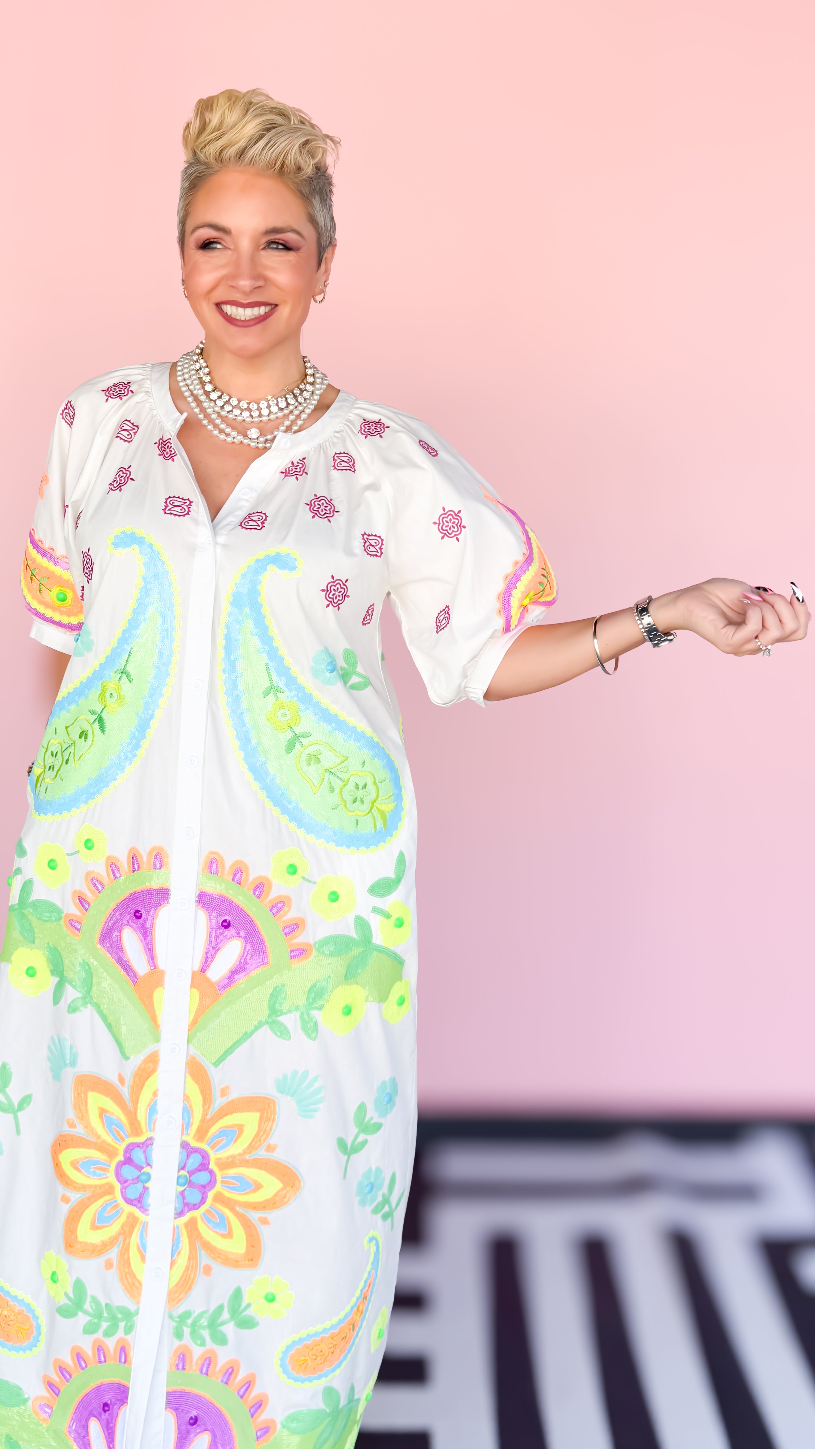 Neon Paisley Sequin Midi Dress - The BLVD