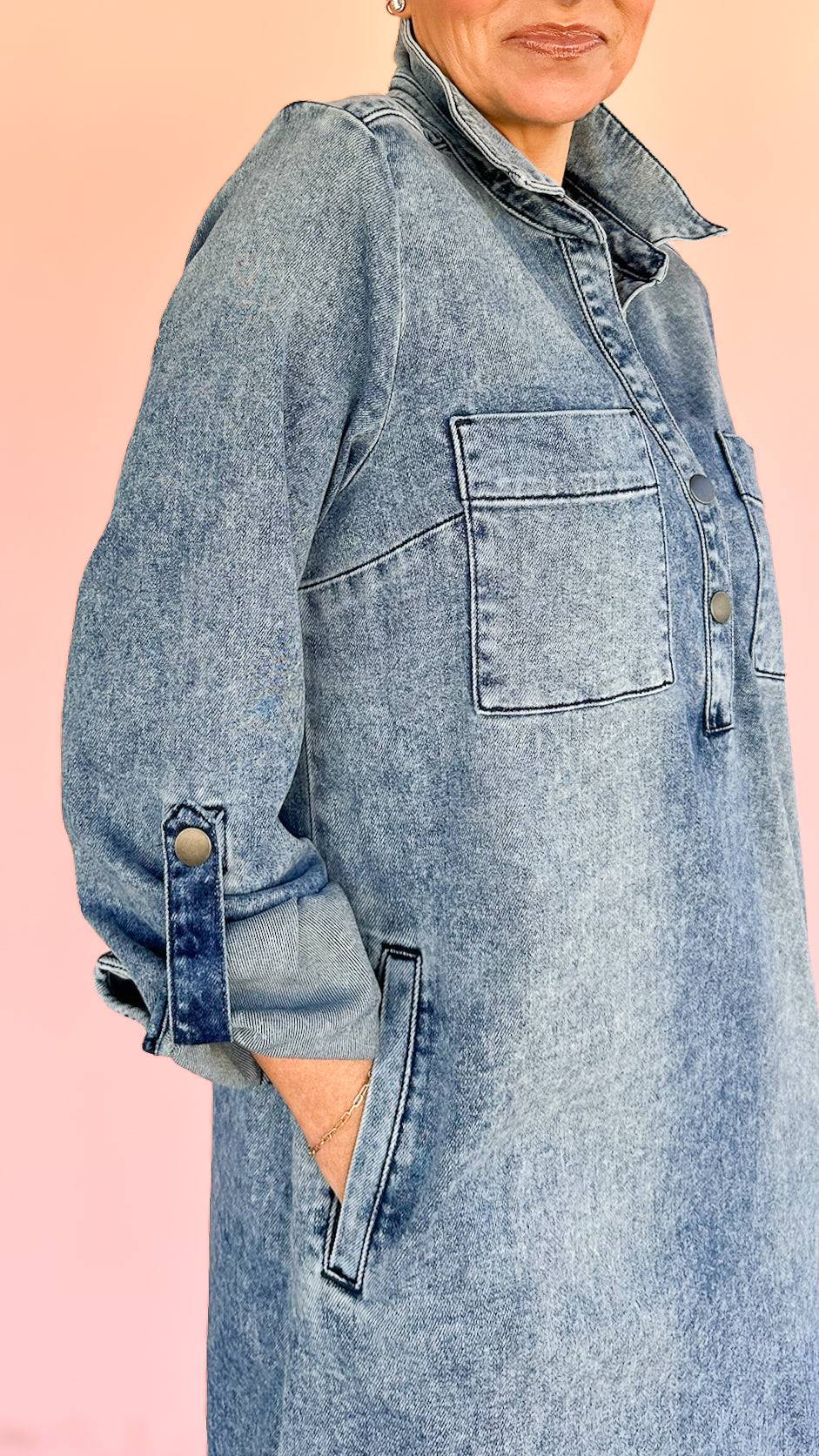 Anika Denim Dress - The BLVD
