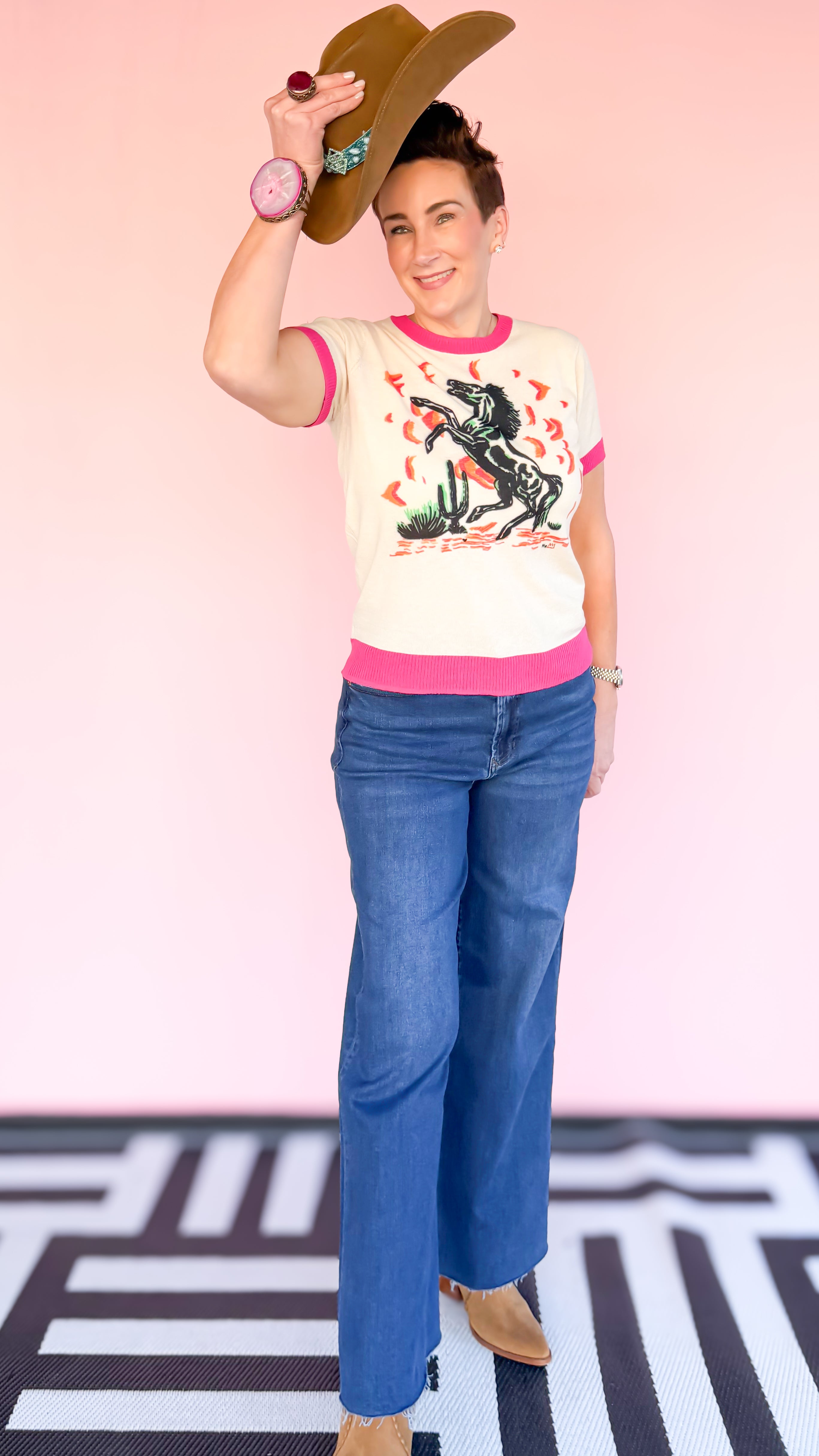 Nora Stallion Short Sleeve Sweater - The BLVD