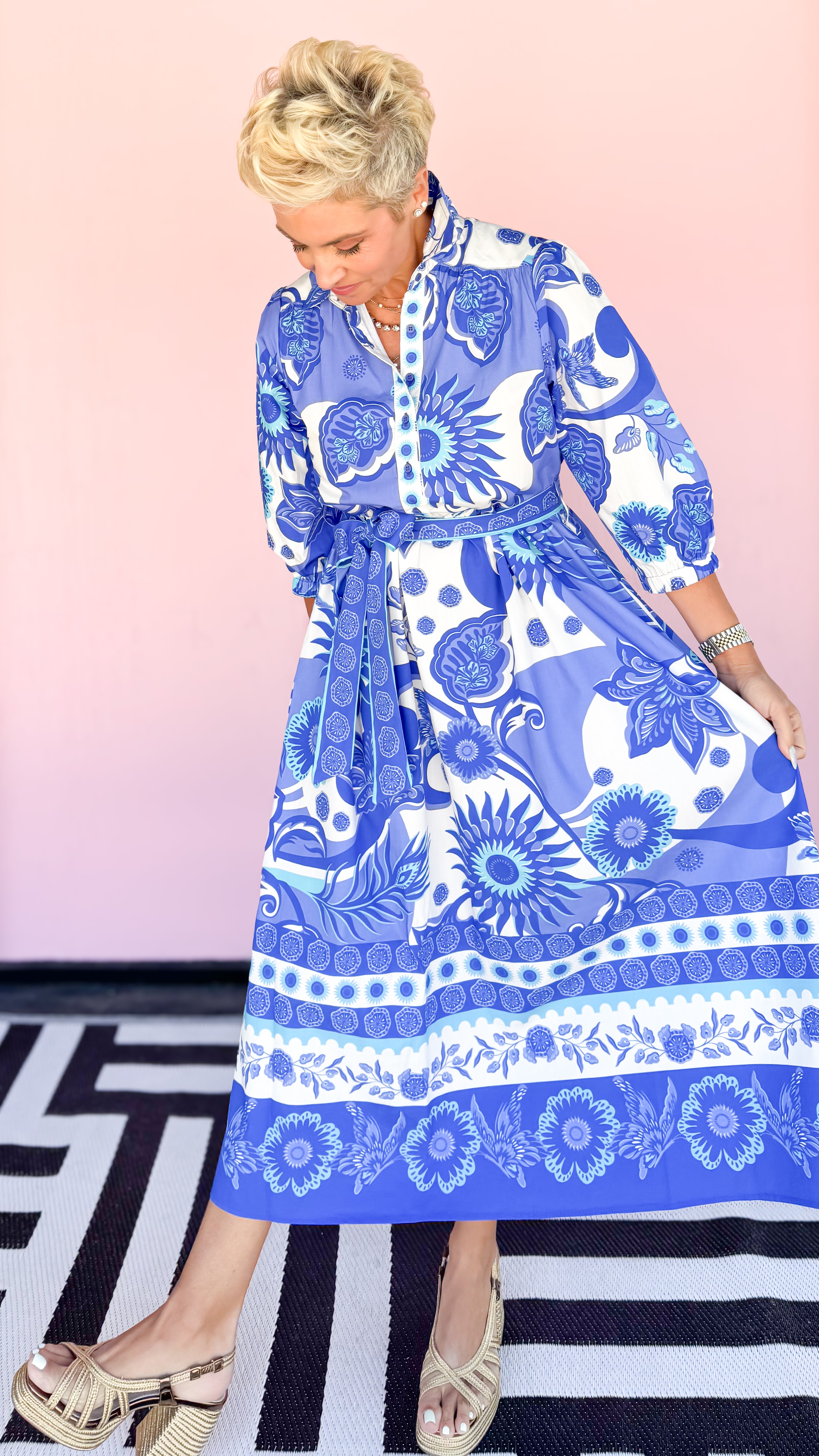 Carol Blue Midi Dress