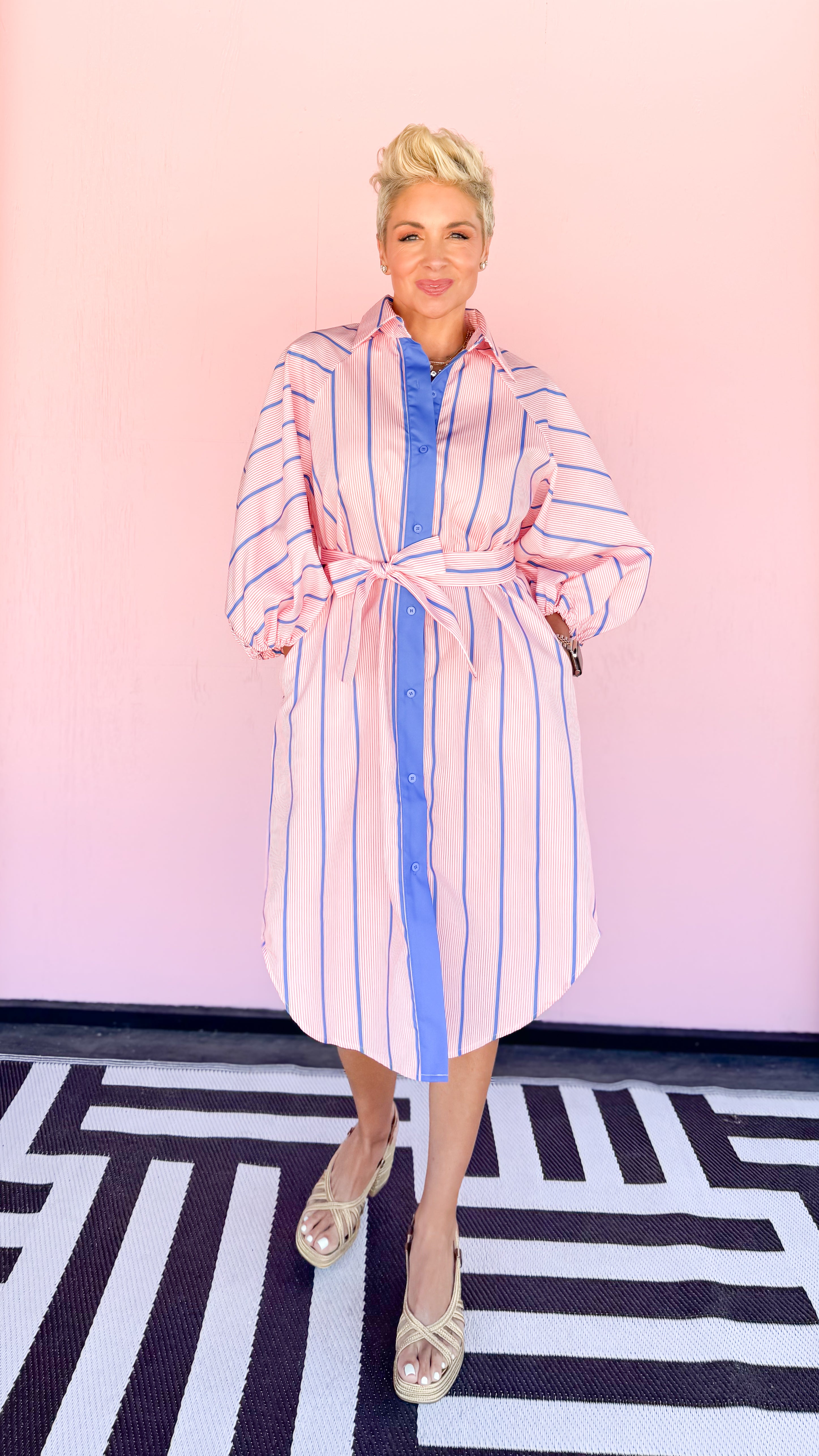 Holli Bubble Sleeve Dress/Pink