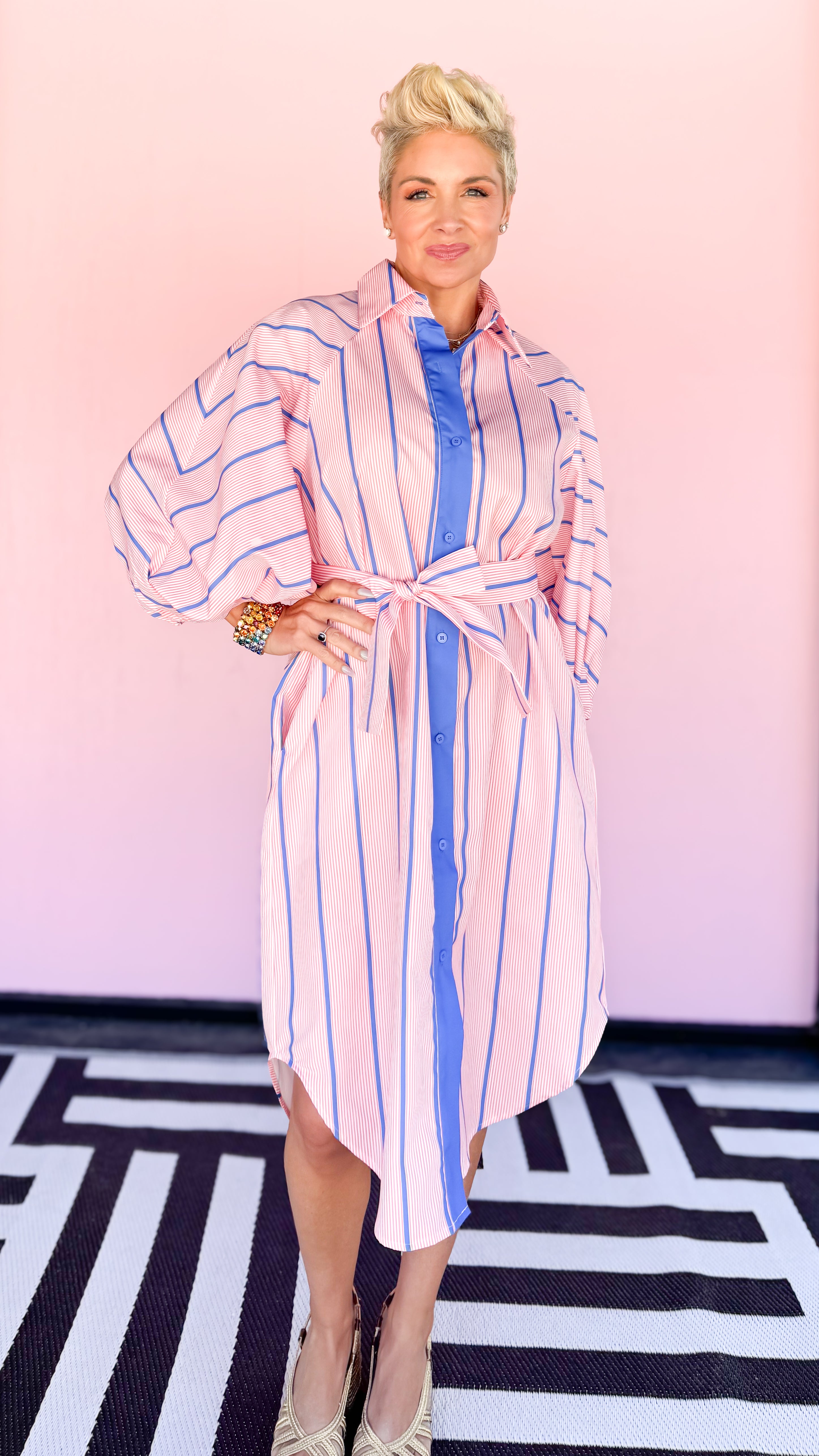 Holli Bubble Sleeve Dress/Pink