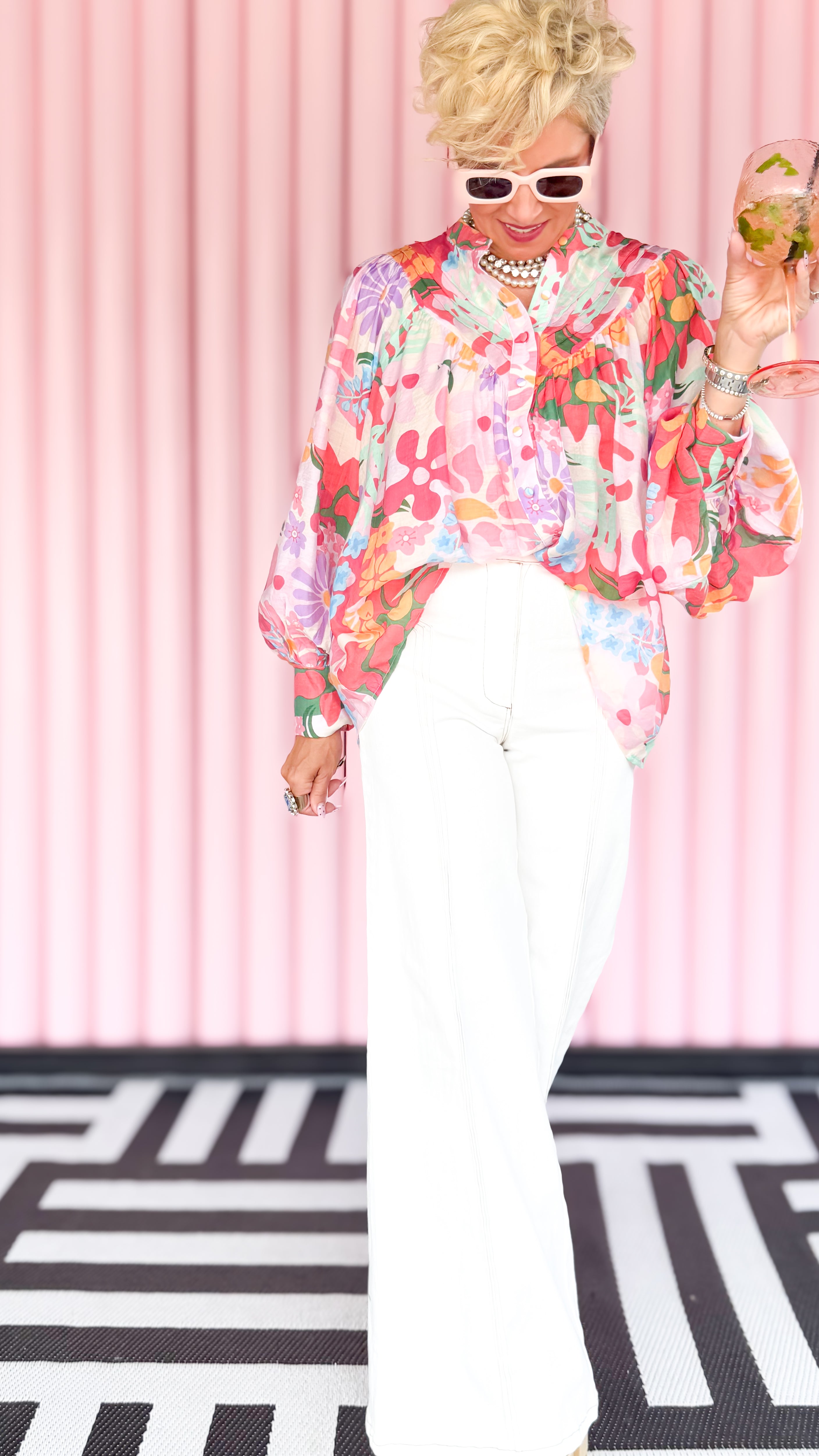 Raspberry Pink Flowy Blouse