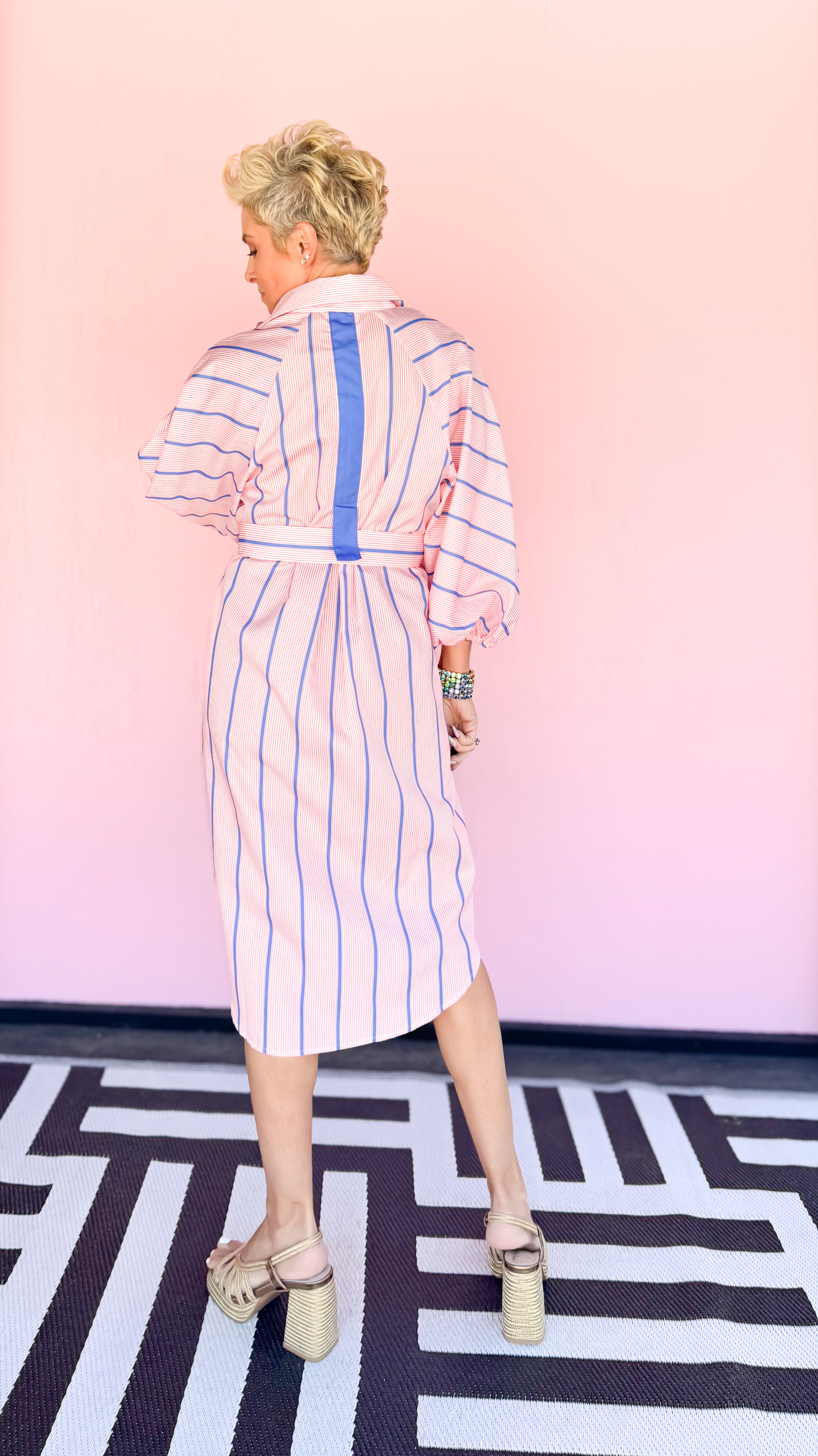 Holli Bubble Sleeve Dress/Pink
