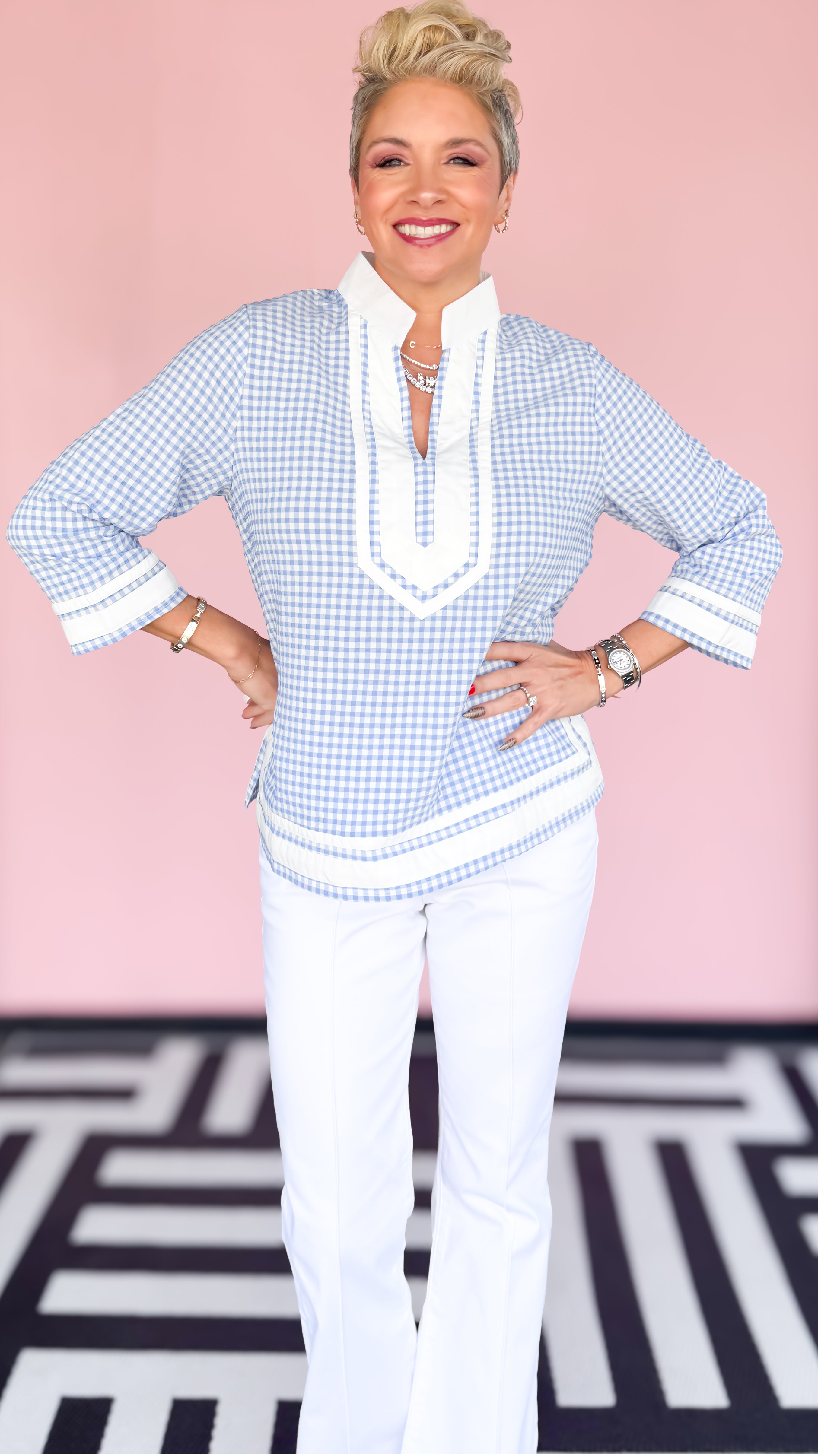 GiGi Gingham Tunic/Blue - The BLVD