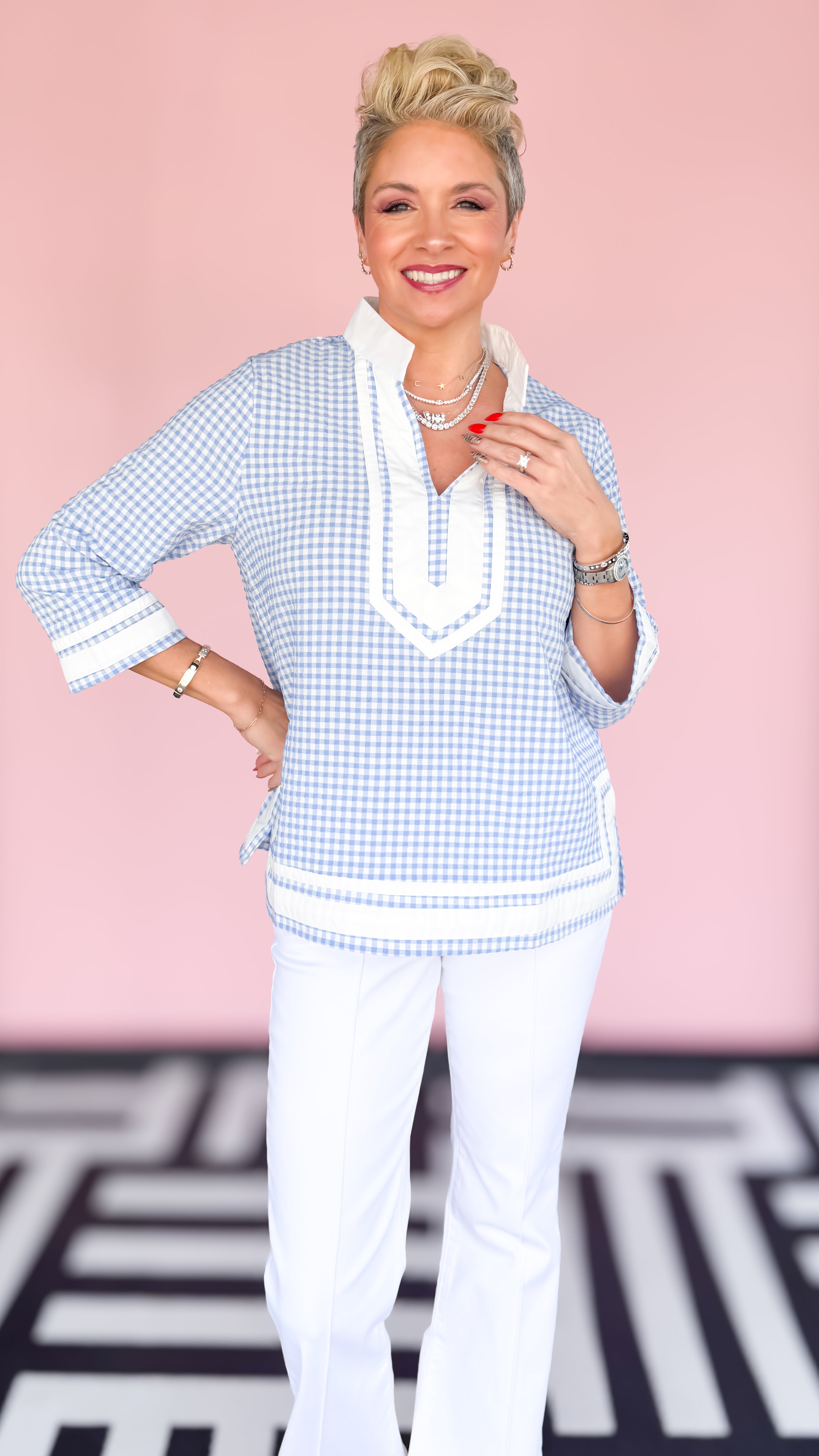 GiGi Gingham Tunic/Blue - The BLVD
