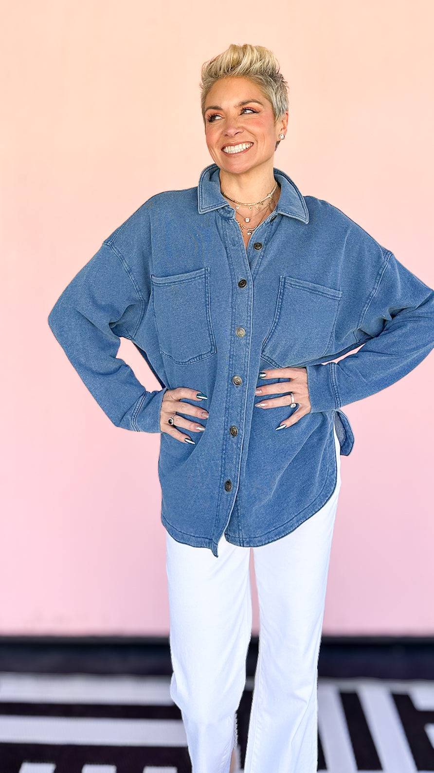 Shay Knit Denim Jacket - The BLVD