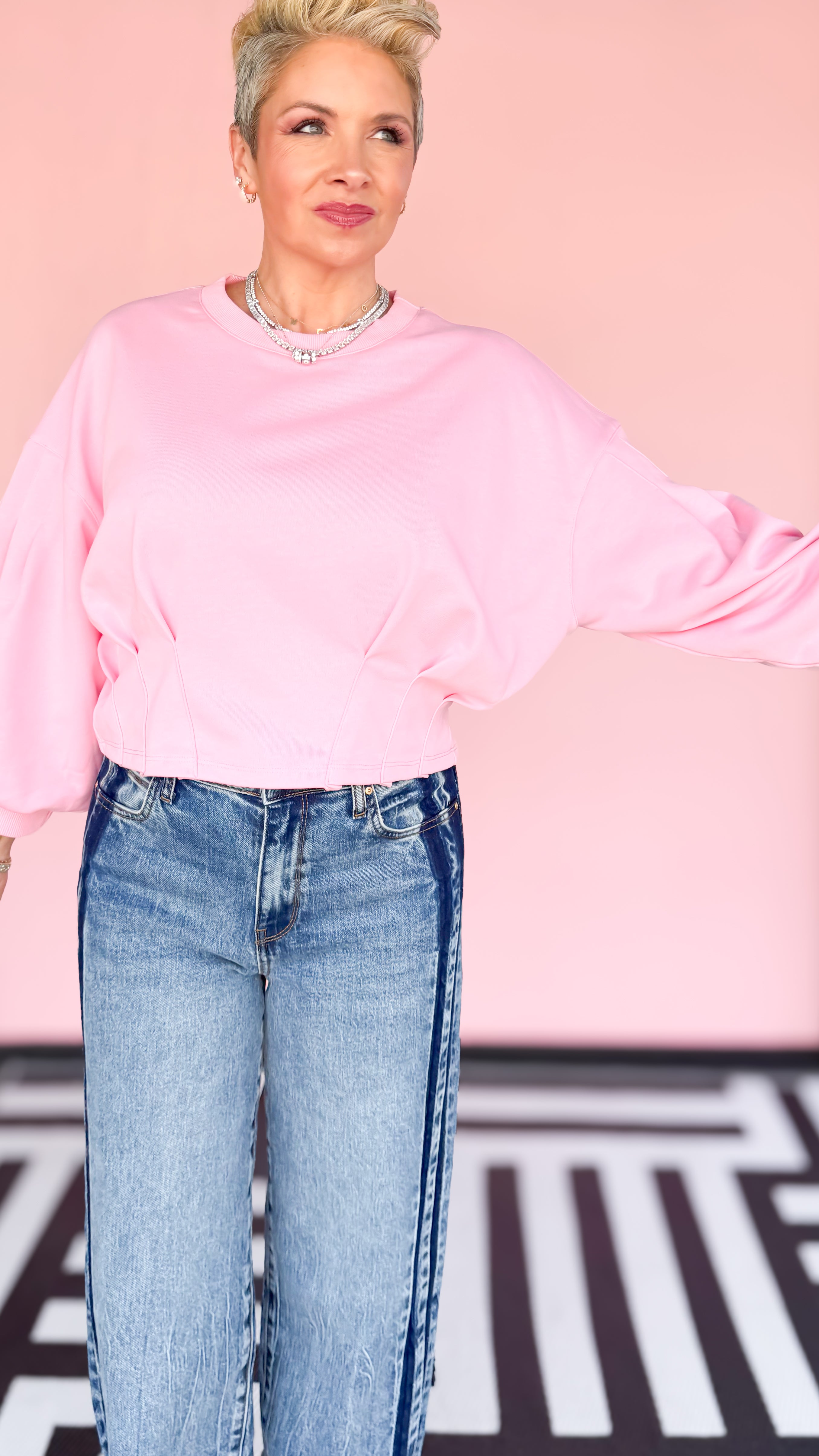Kitty Knit Top/Bubblegum - The BLVD