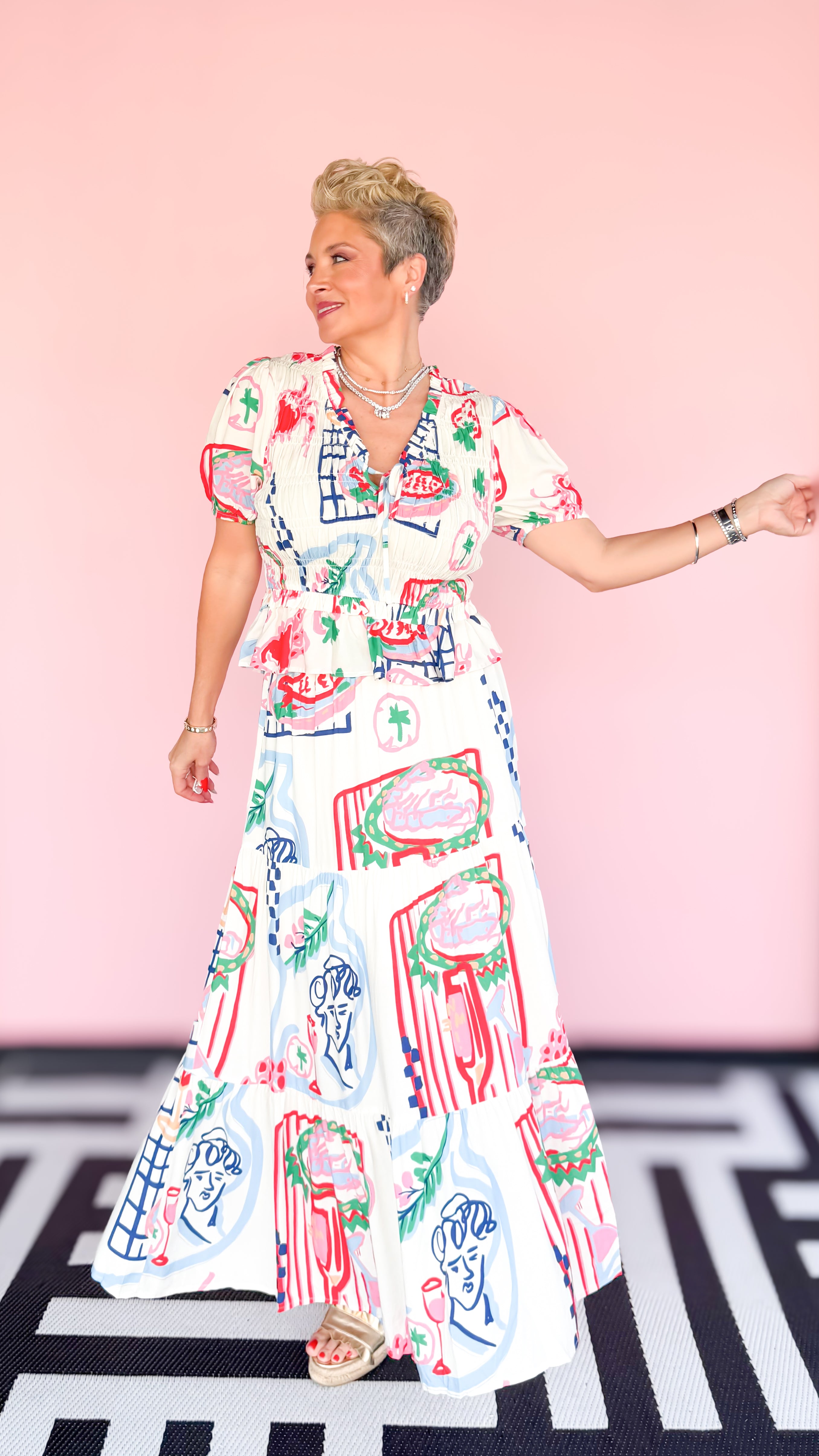 Painted Tiered Maxi Skirt - The BLVD