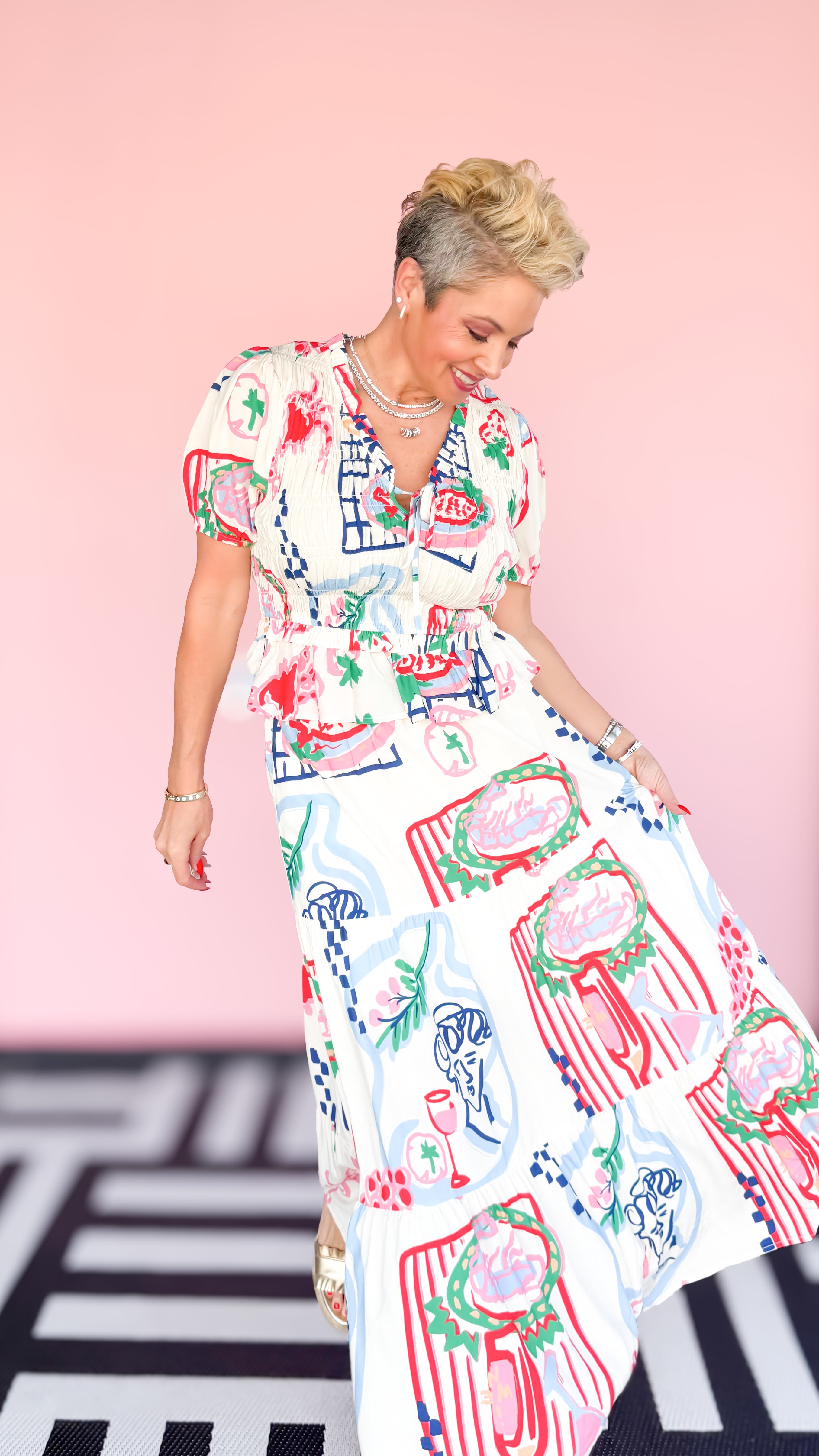 Painted Tiered Maxi Skirt - The BLVD