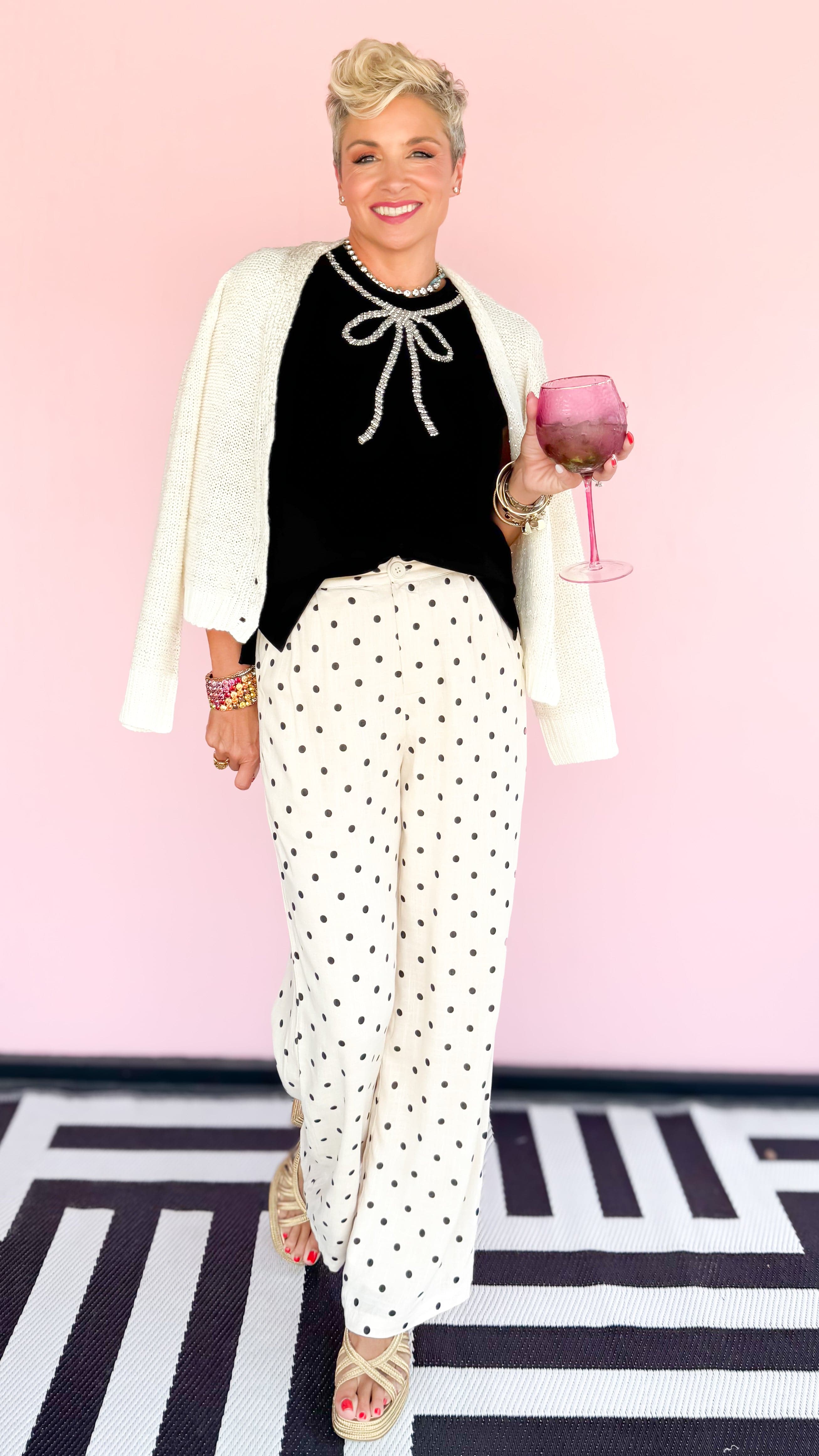 Sparkle V Neck Sweater/ Cream - The BLVD