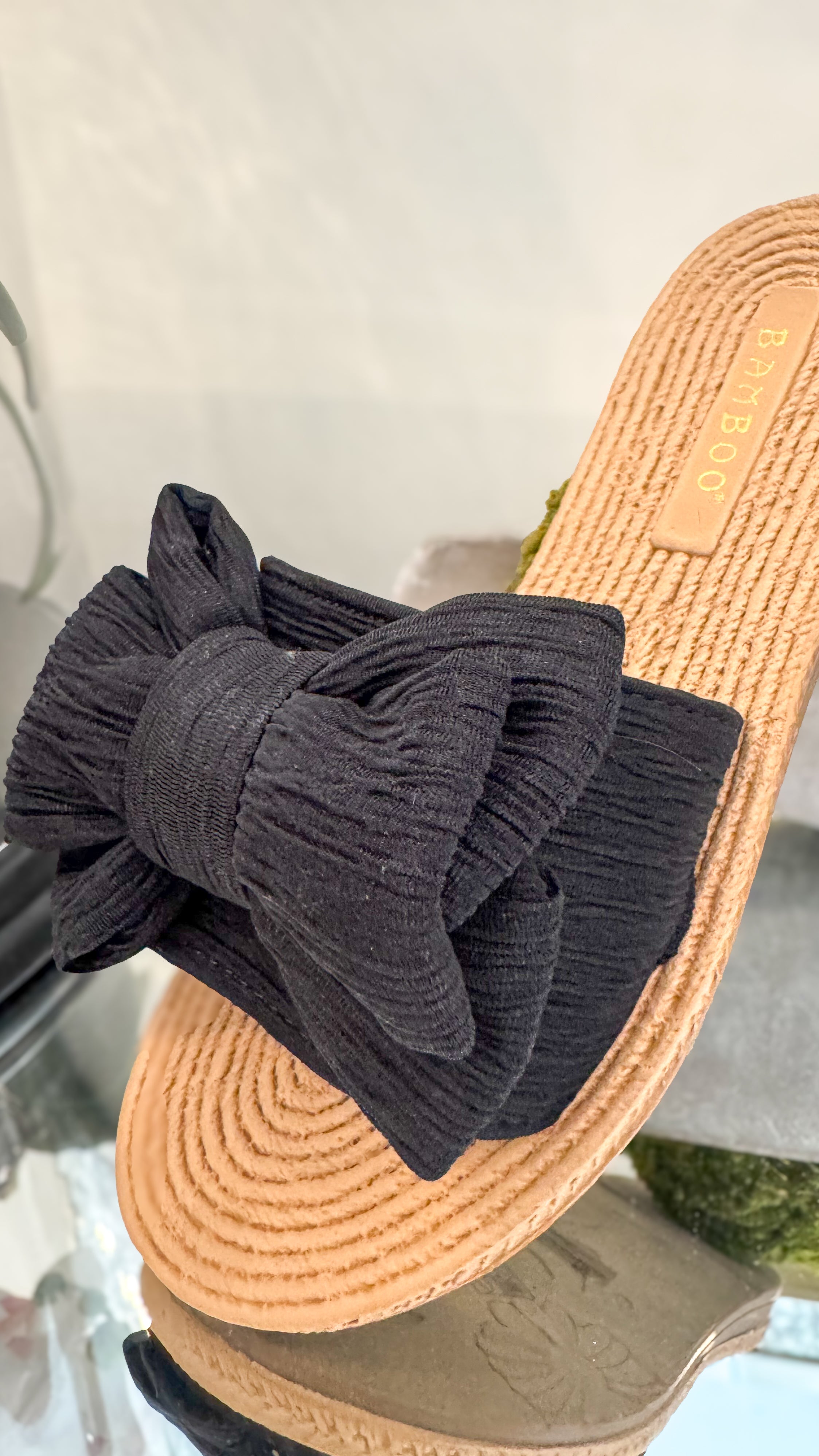 Pleated Bow Sandal