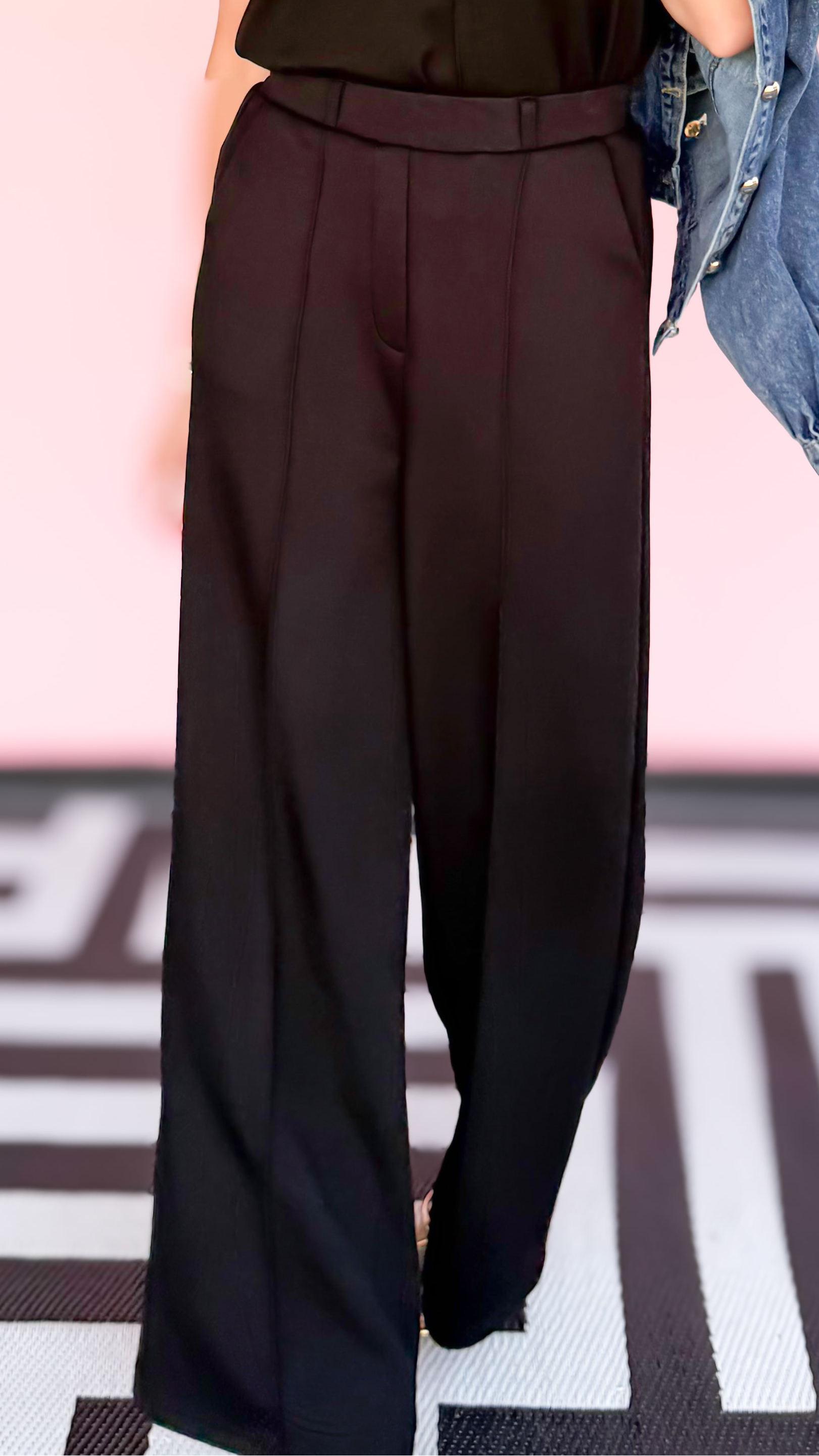 Gina Pin tuck Knit Pants/BLACK - The BLVD