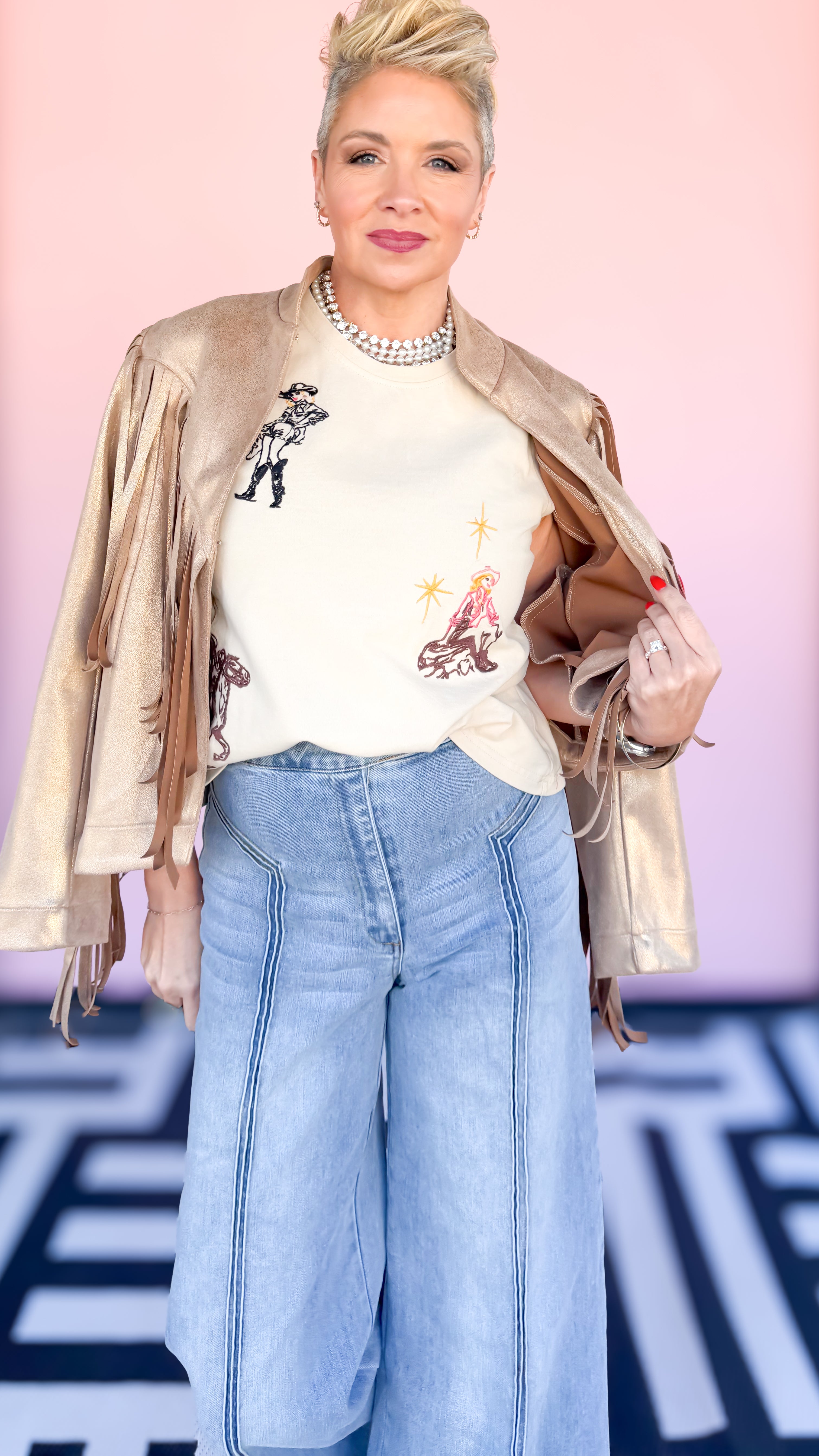 Metallic Fringe Jacket/Gold - The BLVD