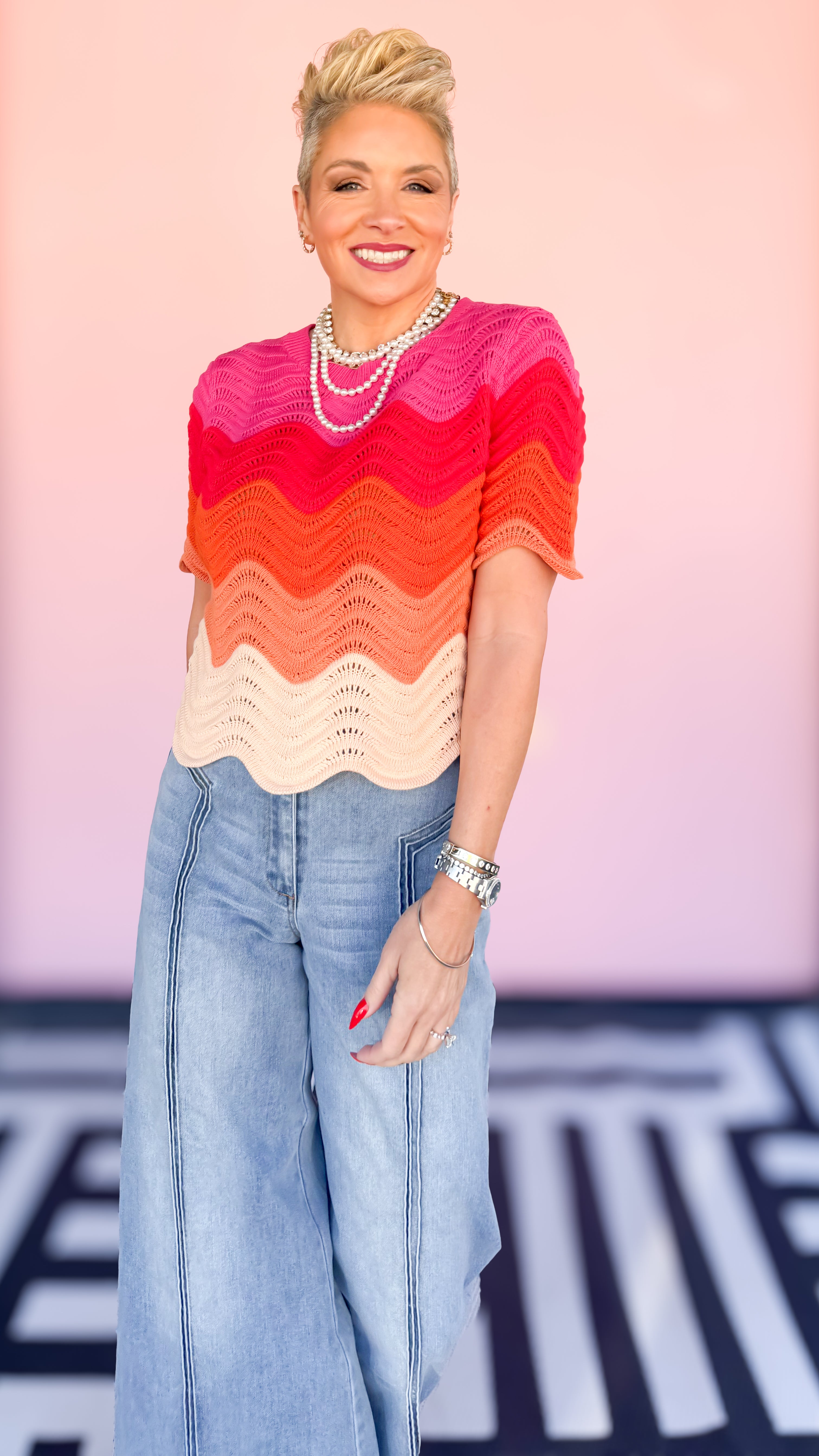 Fuchsia Waves Sweater - The BLVD