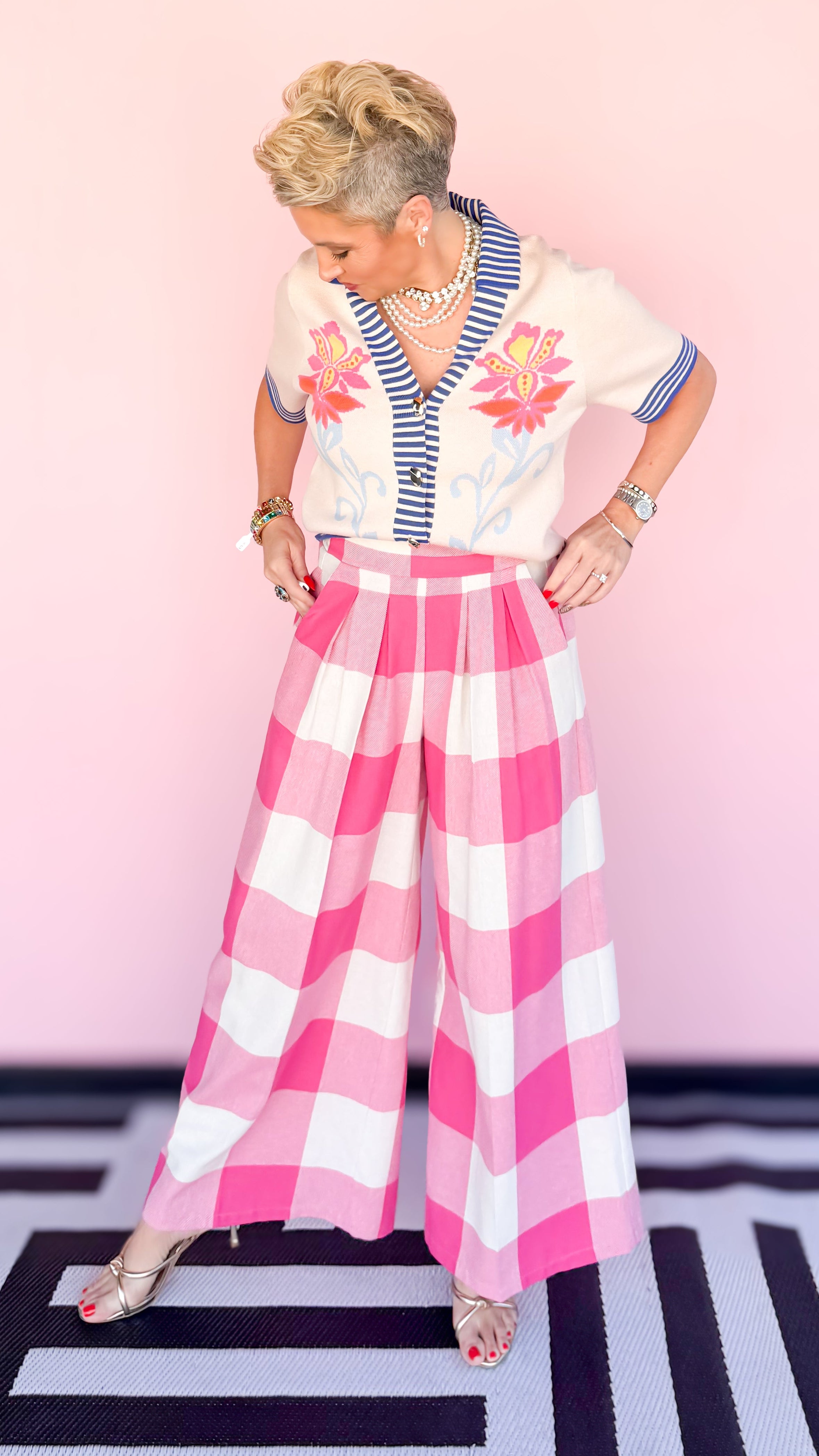 Hot Pink Buffalo Check Pants - The BLVD