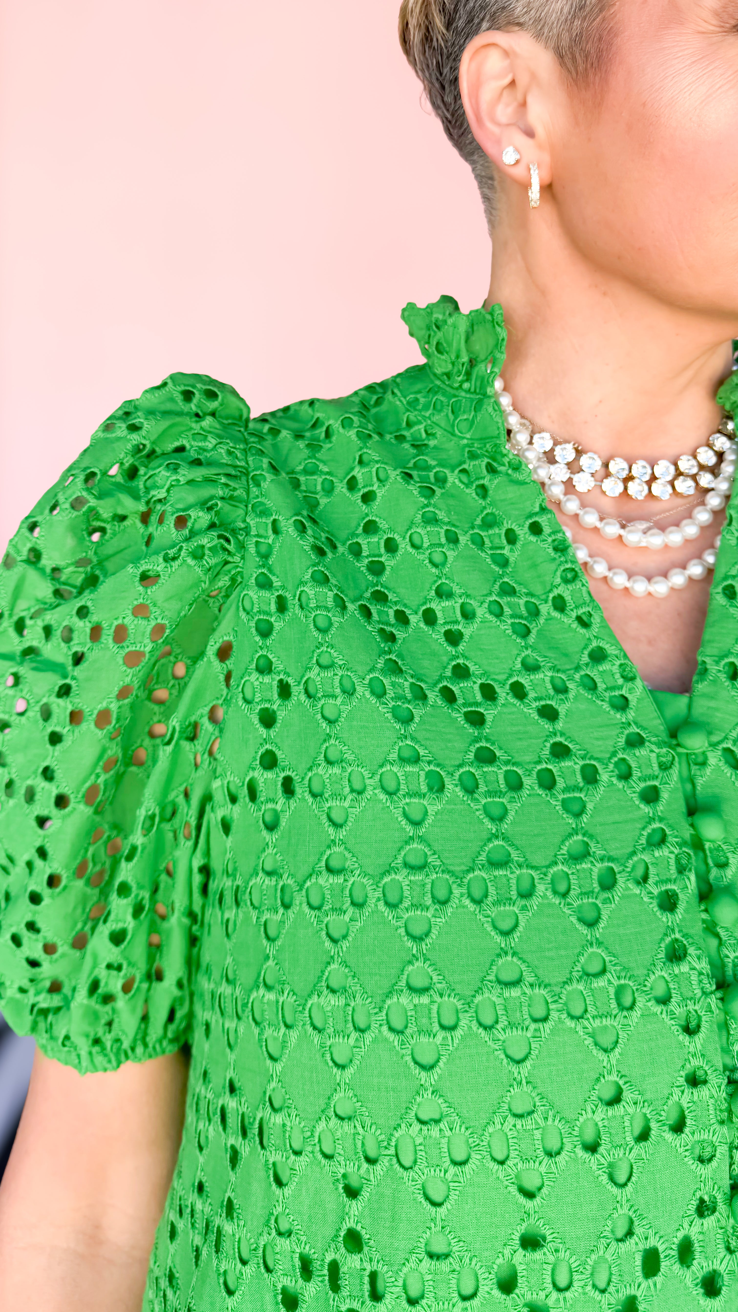 Gretchen Eyelet Maxi Dress/Green - The BLVD