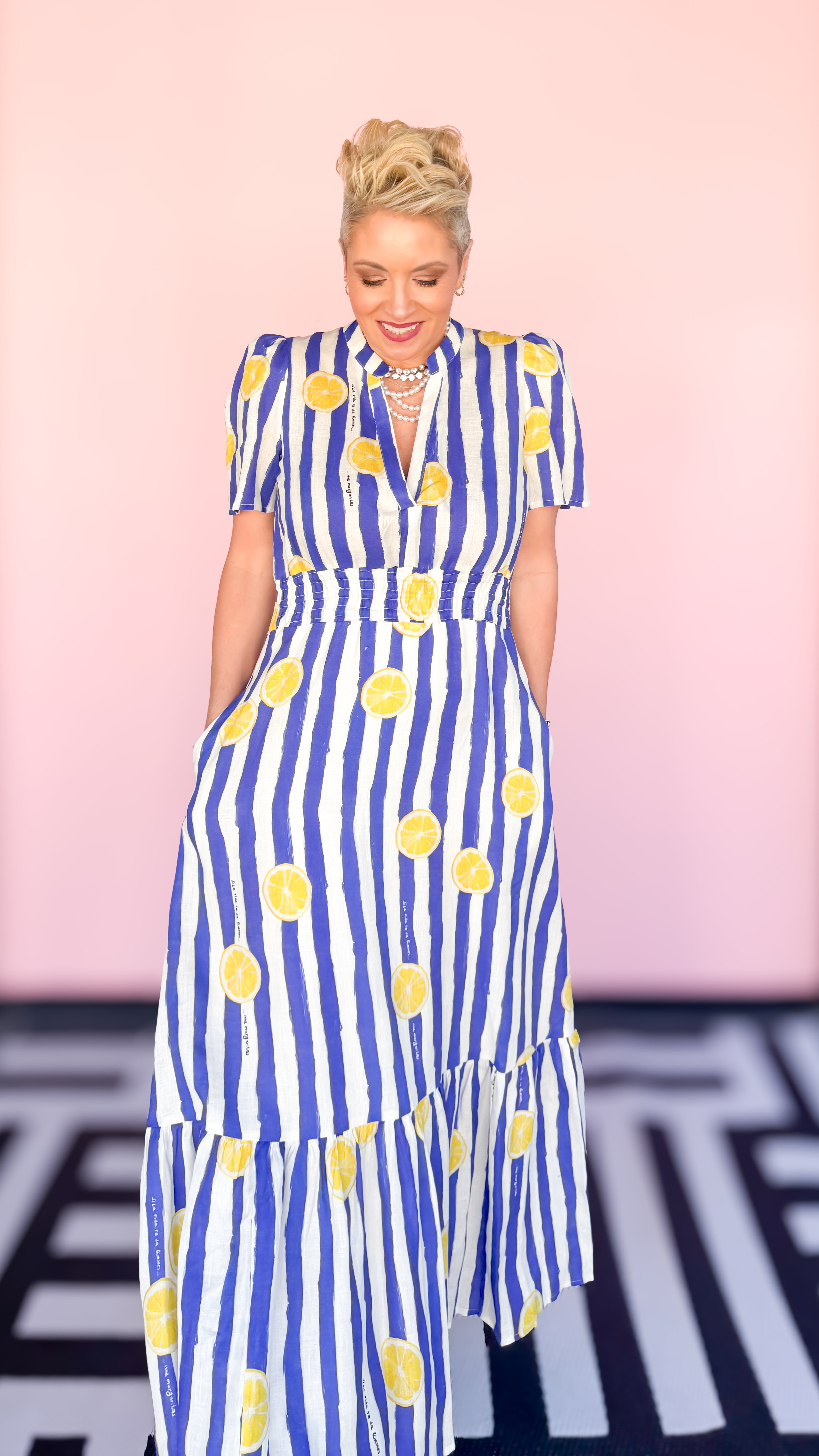Lemon Striped Maxi Dress - The BLVD