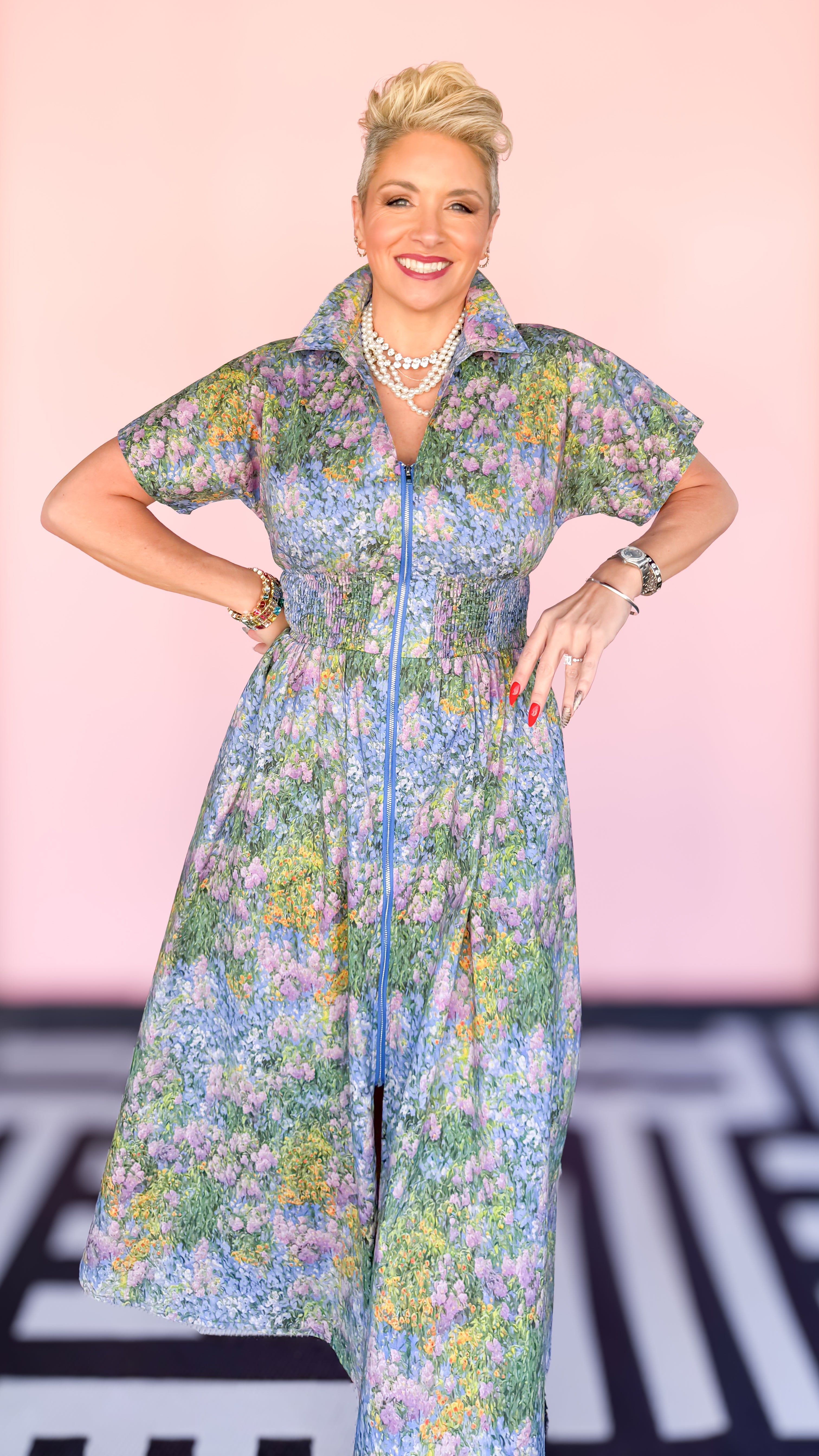 Watercolor Short Sleeve Midi Dress - The BLVD