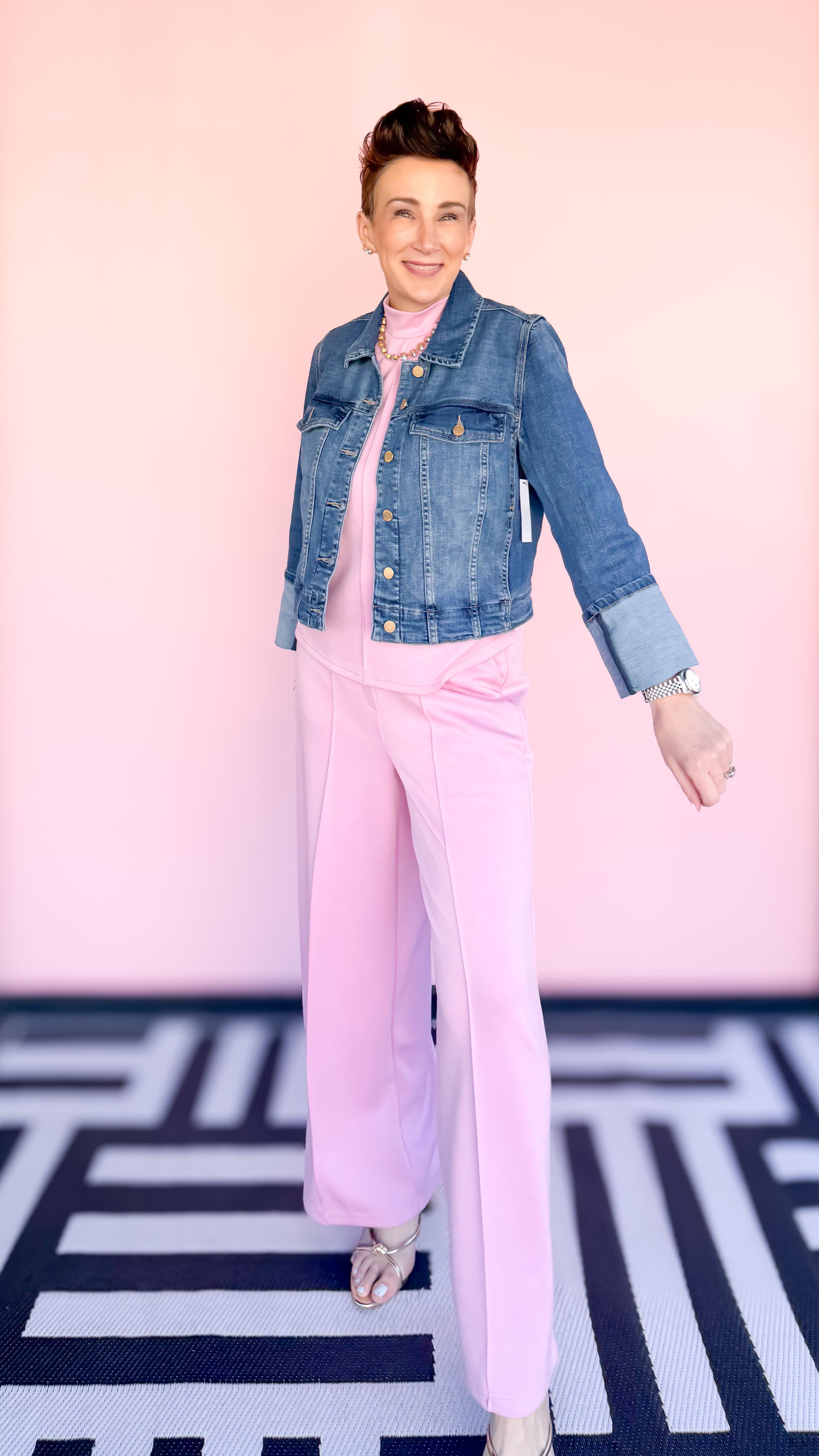 Gina Sleeveless Mock Neck Top/Pink - The BLVD