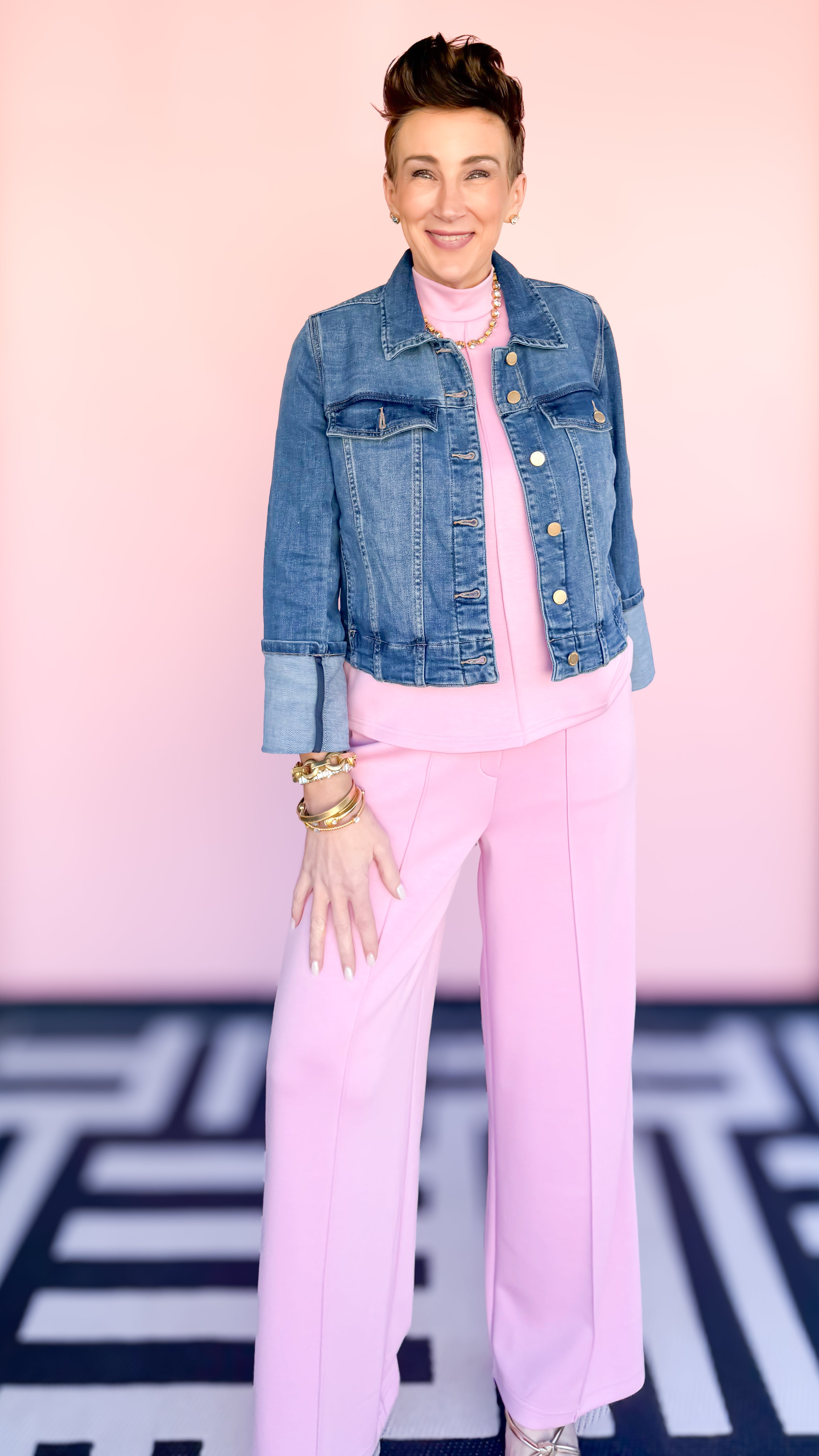 Gina Pin tuck Knit Pants/Pink - The BLVD