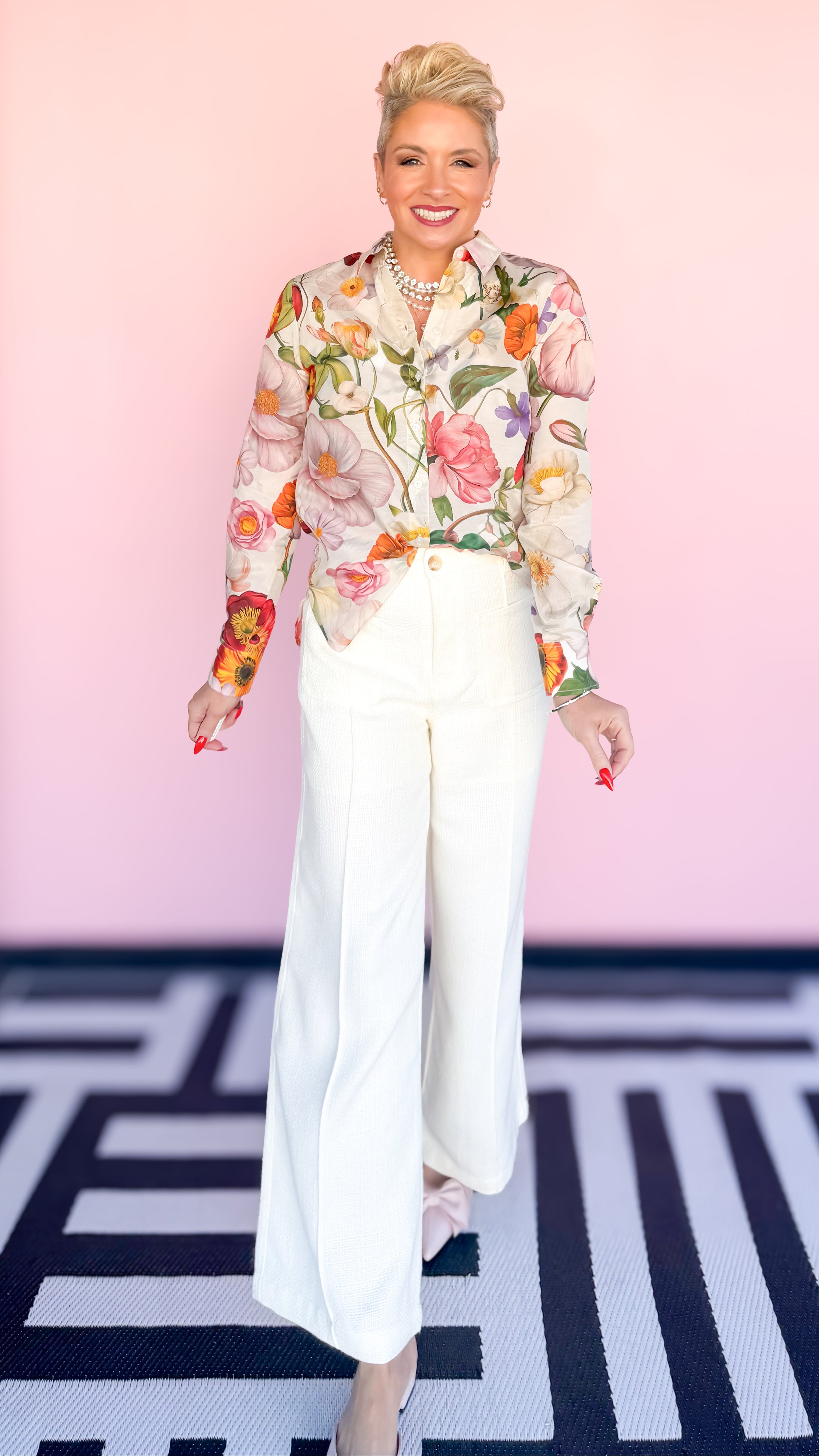 Fran Front Pocket Twill Pant/Cream - The BLVD