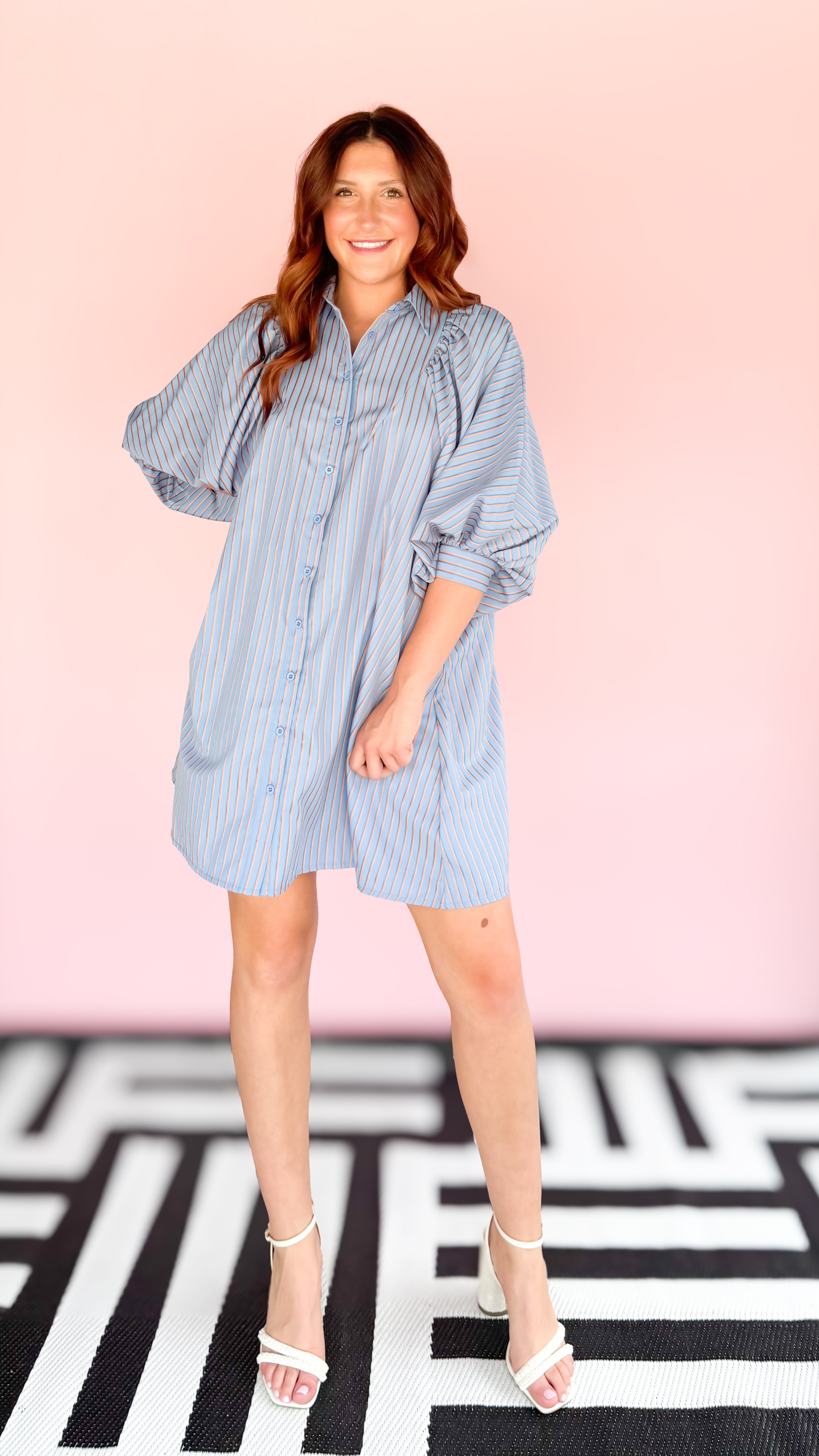 Dolman Sleeve Mini Dress/Blue