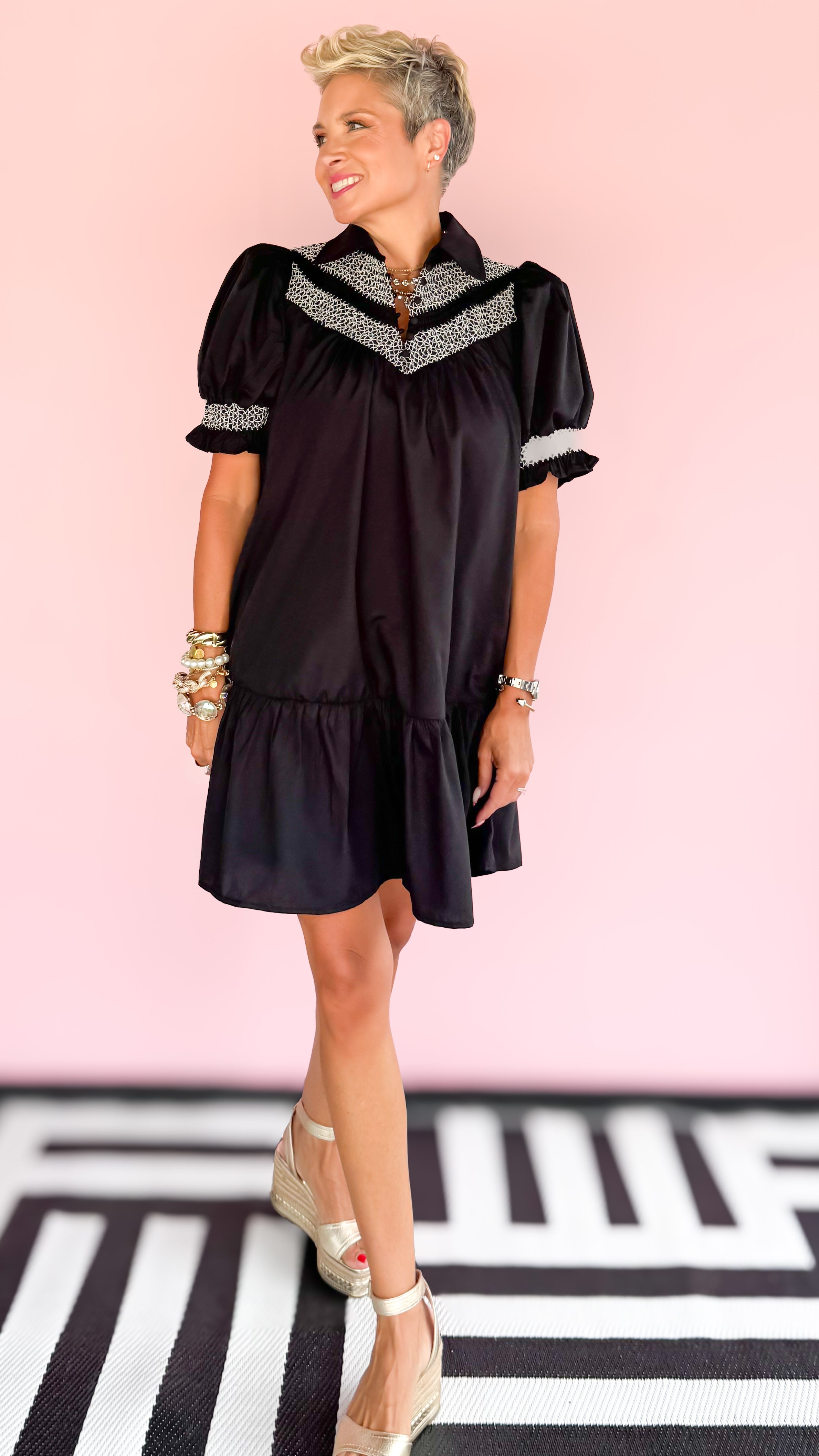 Adele Smocked Mini Dress