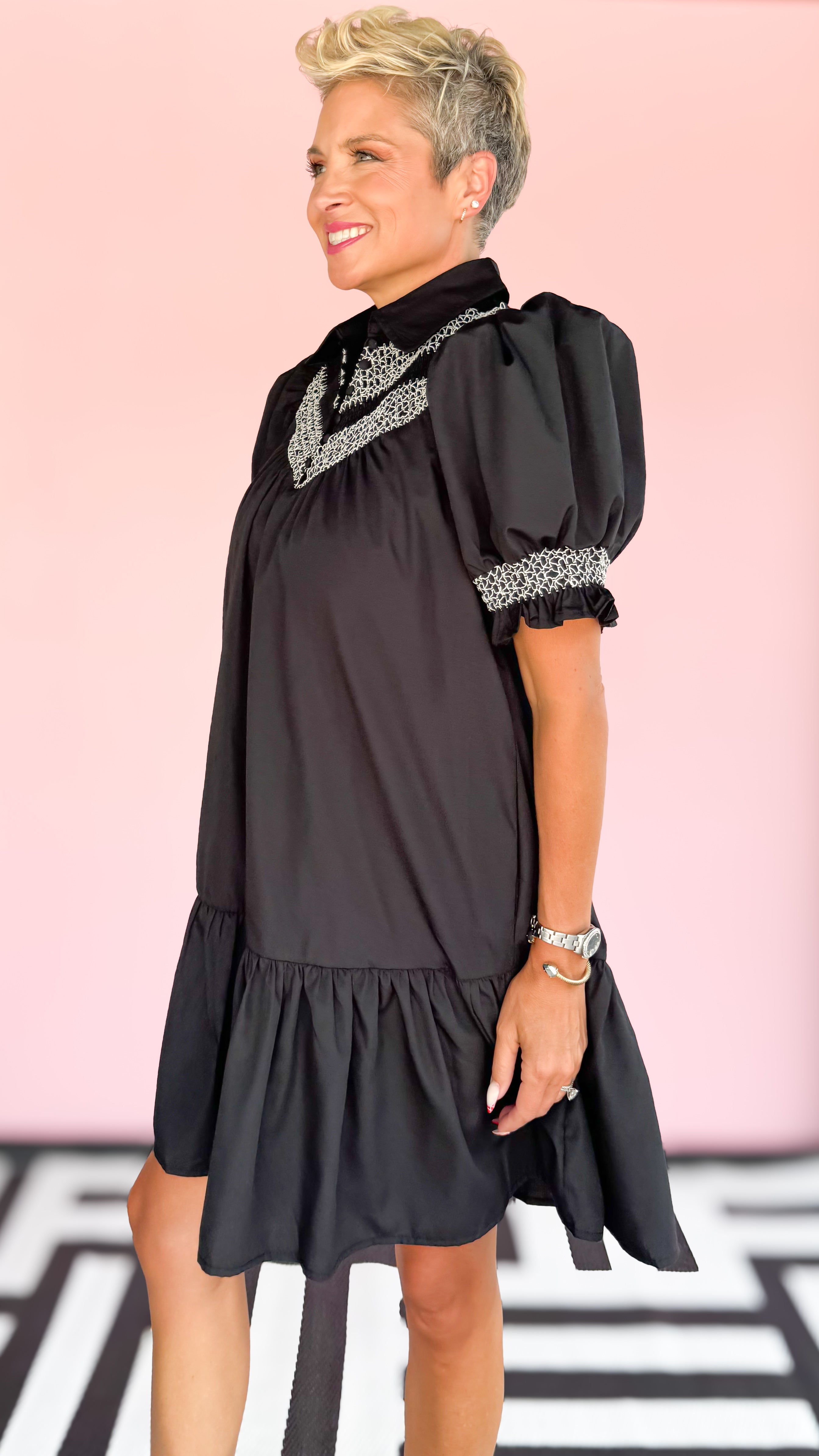 Adele Smocked Mini Dress