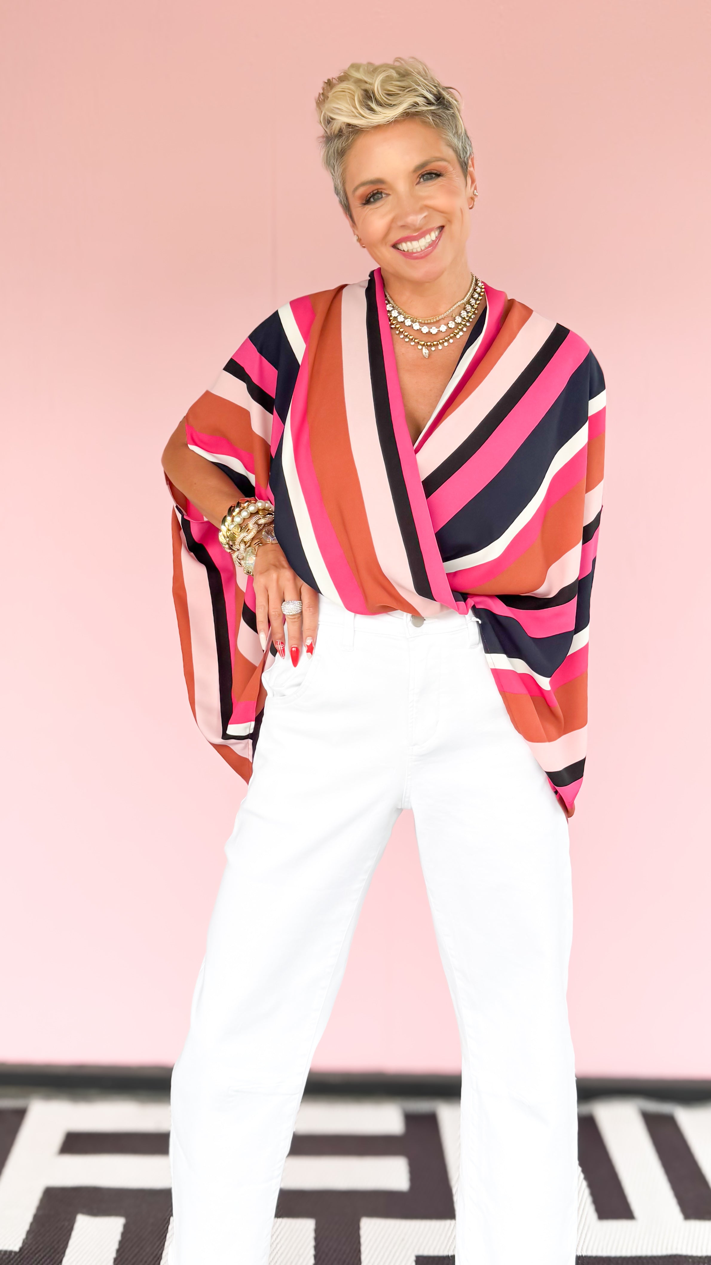Billie Stripe Wrap Top