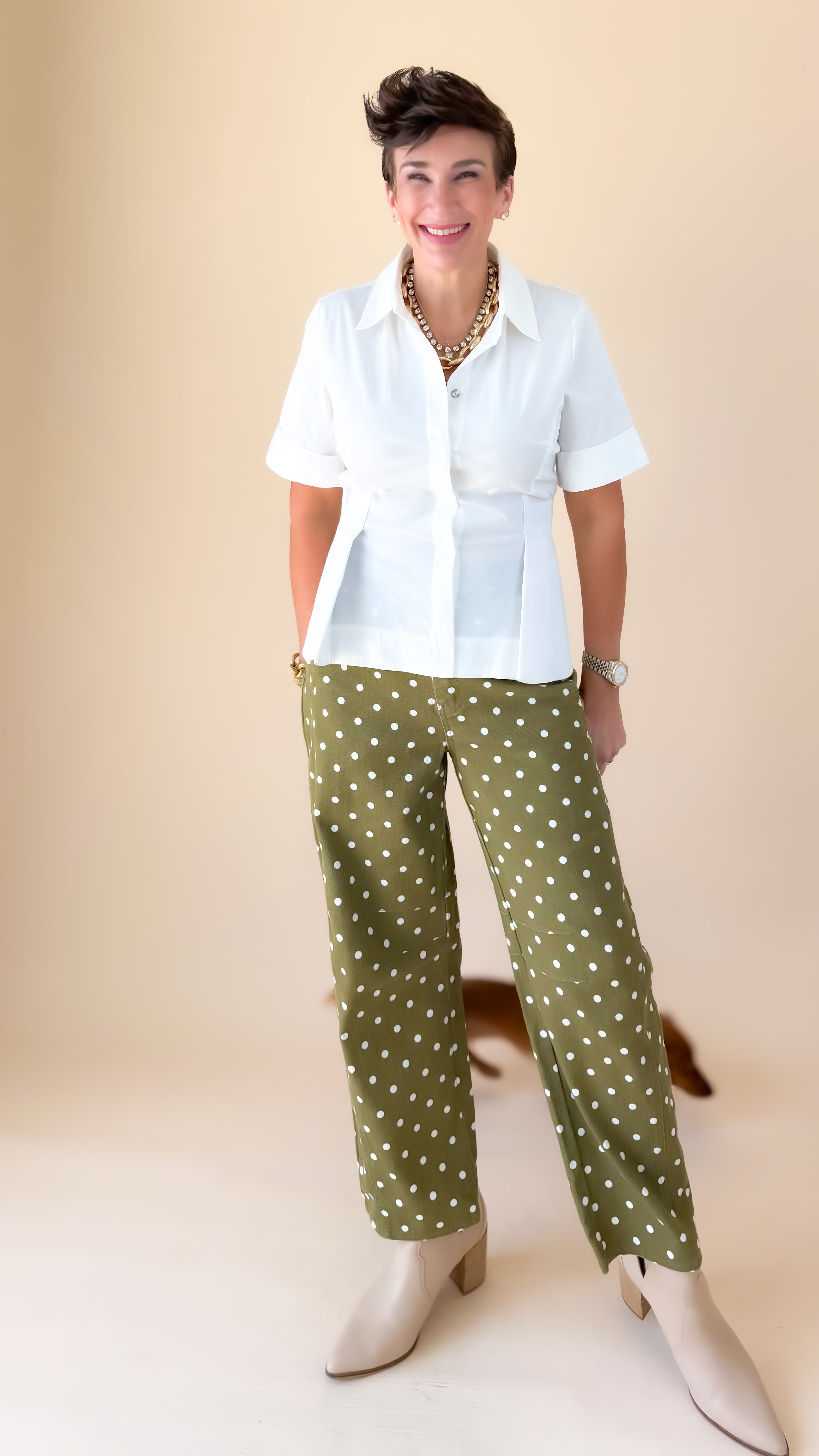 Florence Flare Top/White