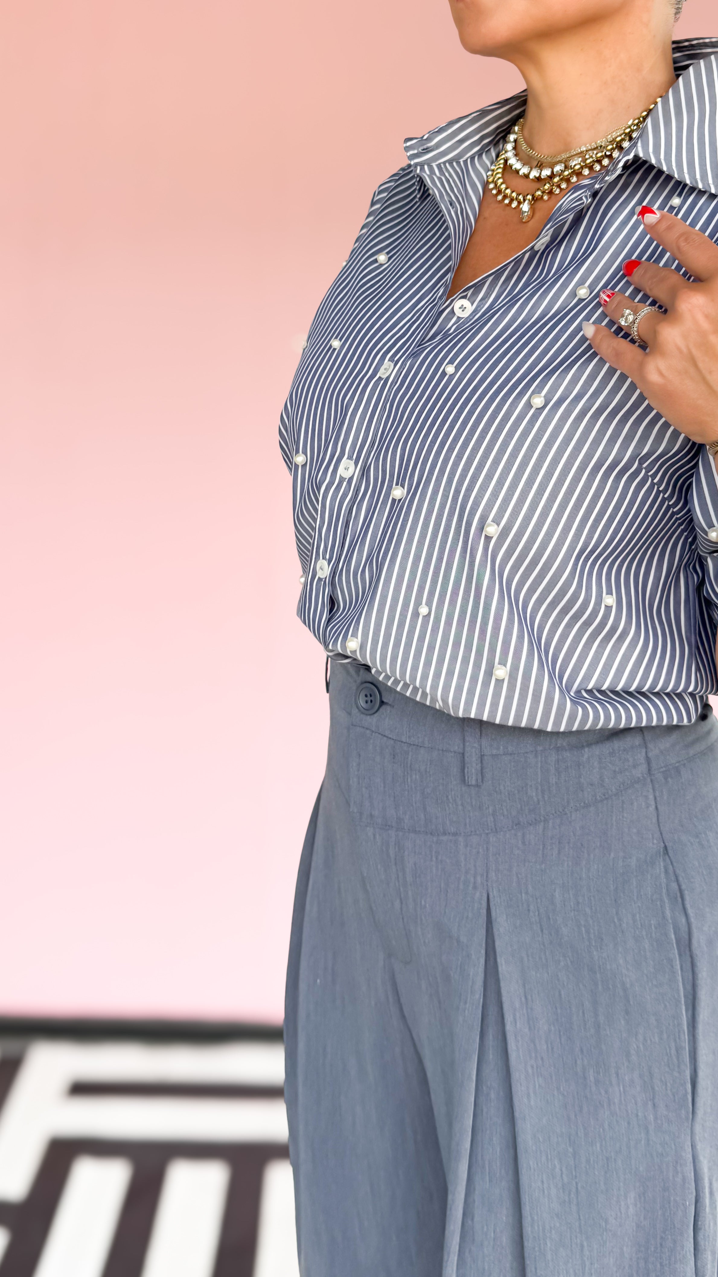 Pearl Stripe Top