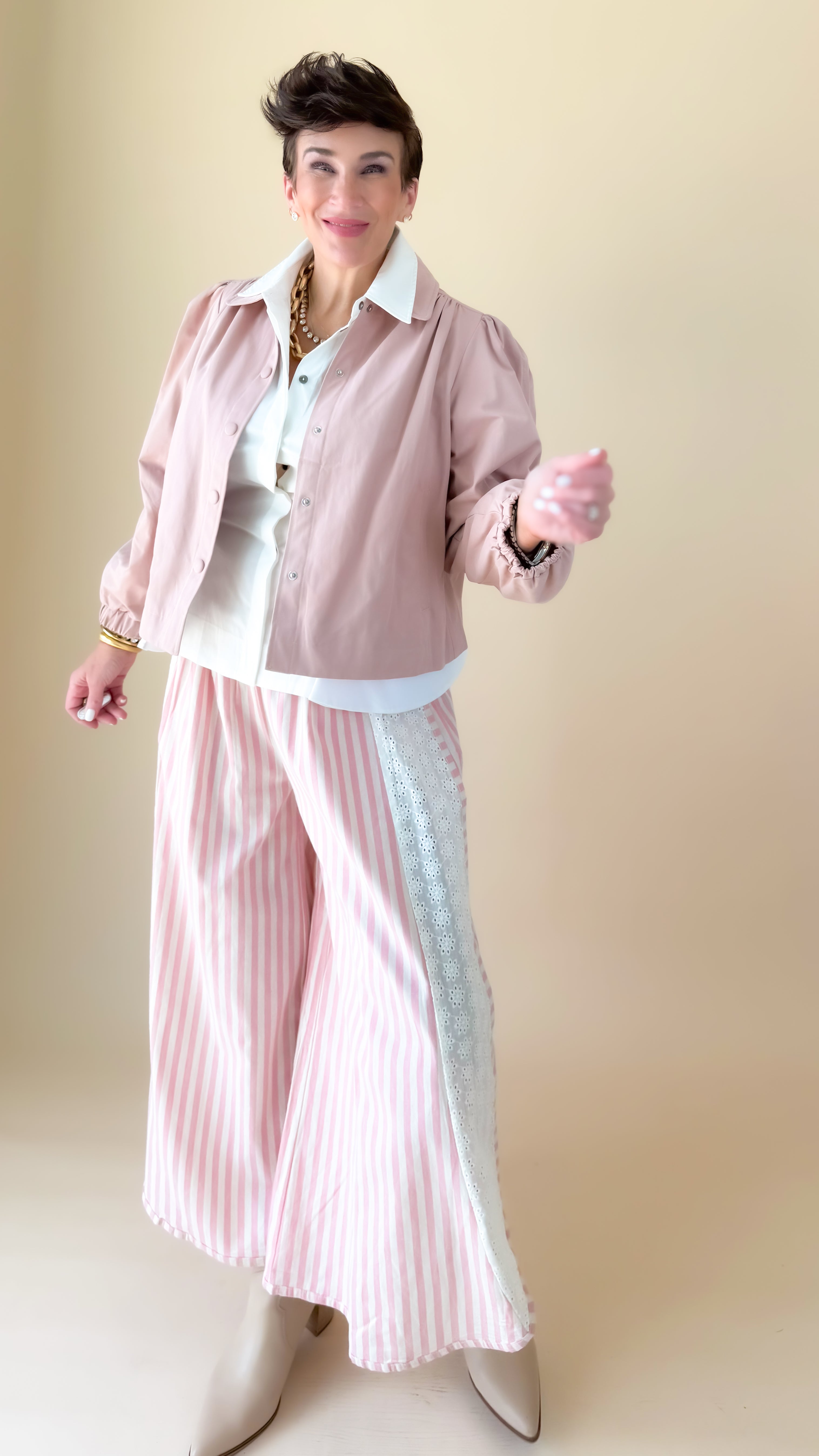 Puff Shoulder Jacket/Blush