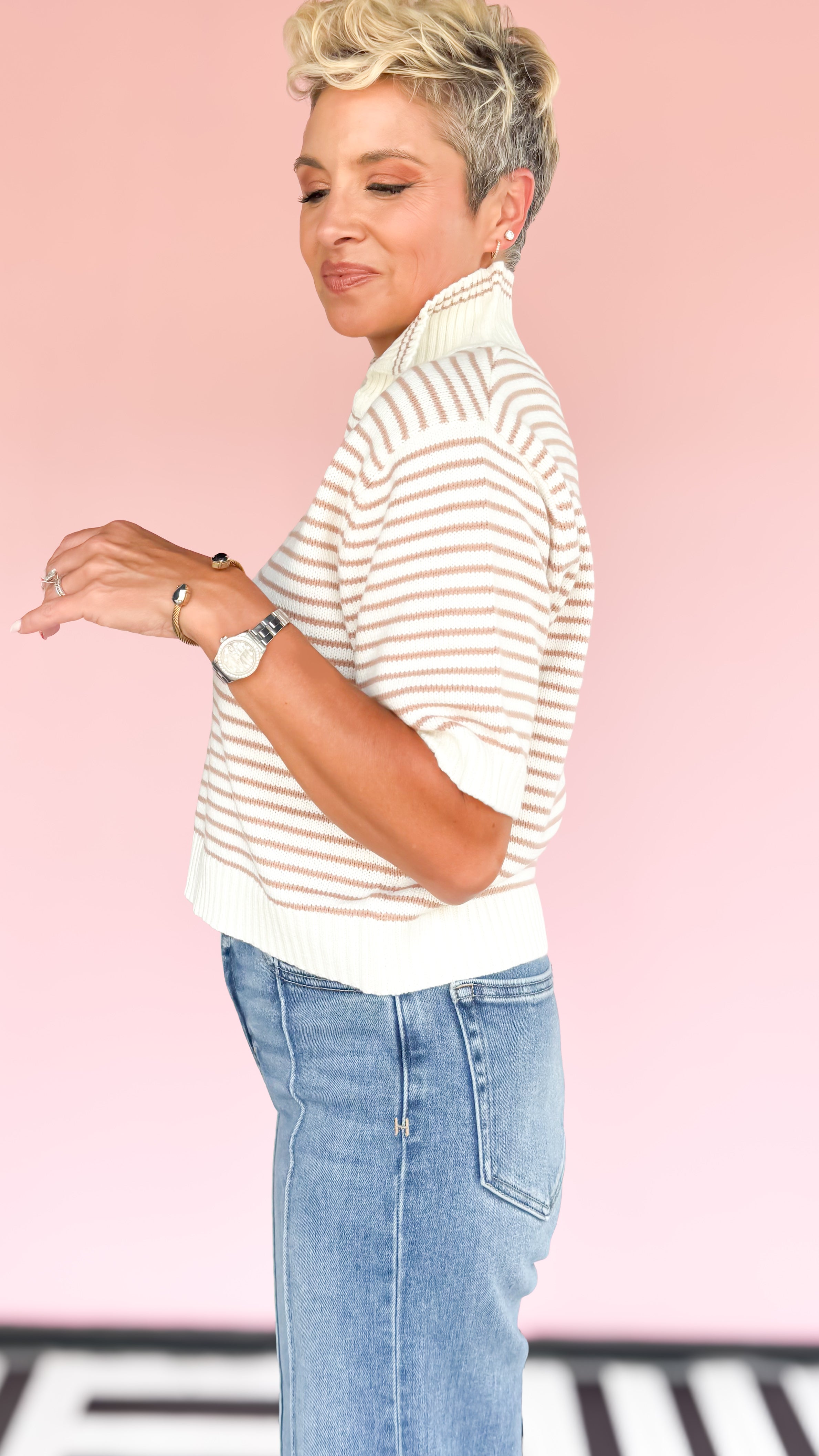 Striped Cropped Sweater