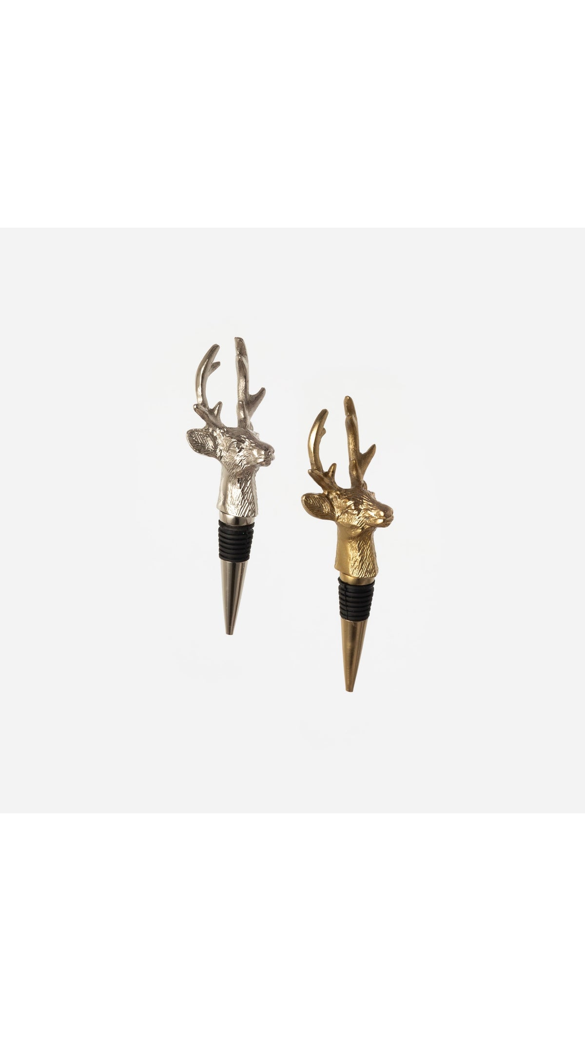 Stag Head Bottle Stopper - 2 Assorted, full view on white