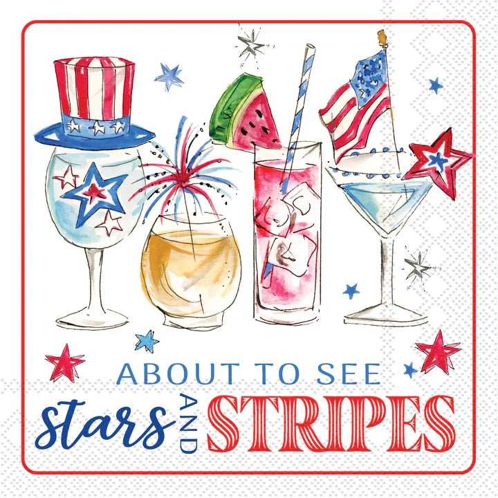Patriotic cocktail napkins product photo - BLVD Boutik