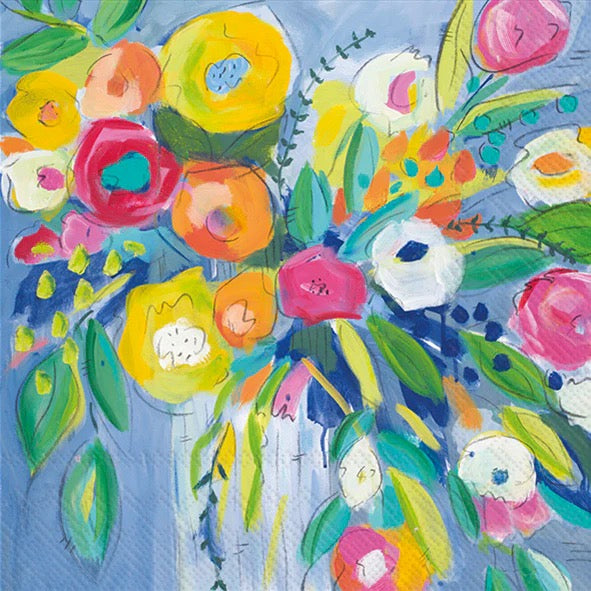 Cheerful Blossoms cocktail napkins product photo - BLVD Boutik