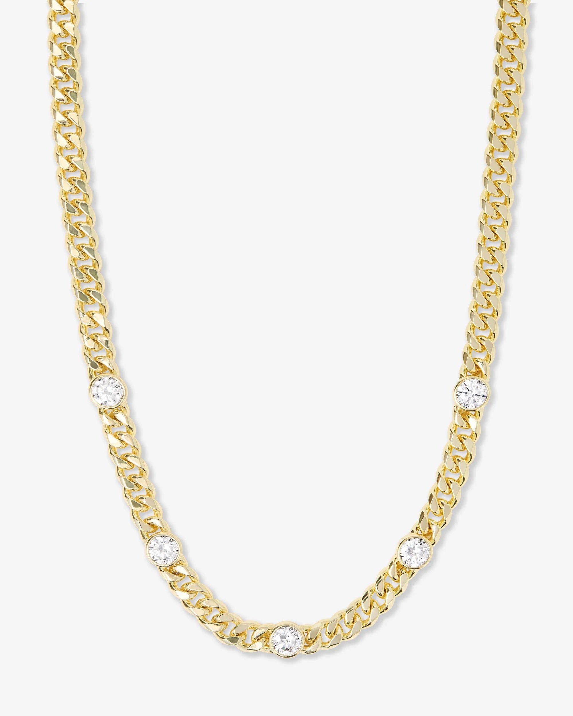 Julian 5 Diamond Necklace 16 inch jewelry detail - front view - BLVD Boutik