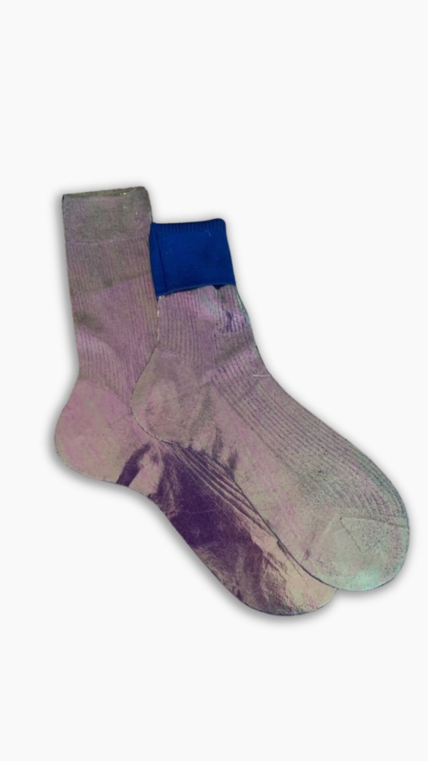 Laminated Ribbed Ankle Socks - The BLVD