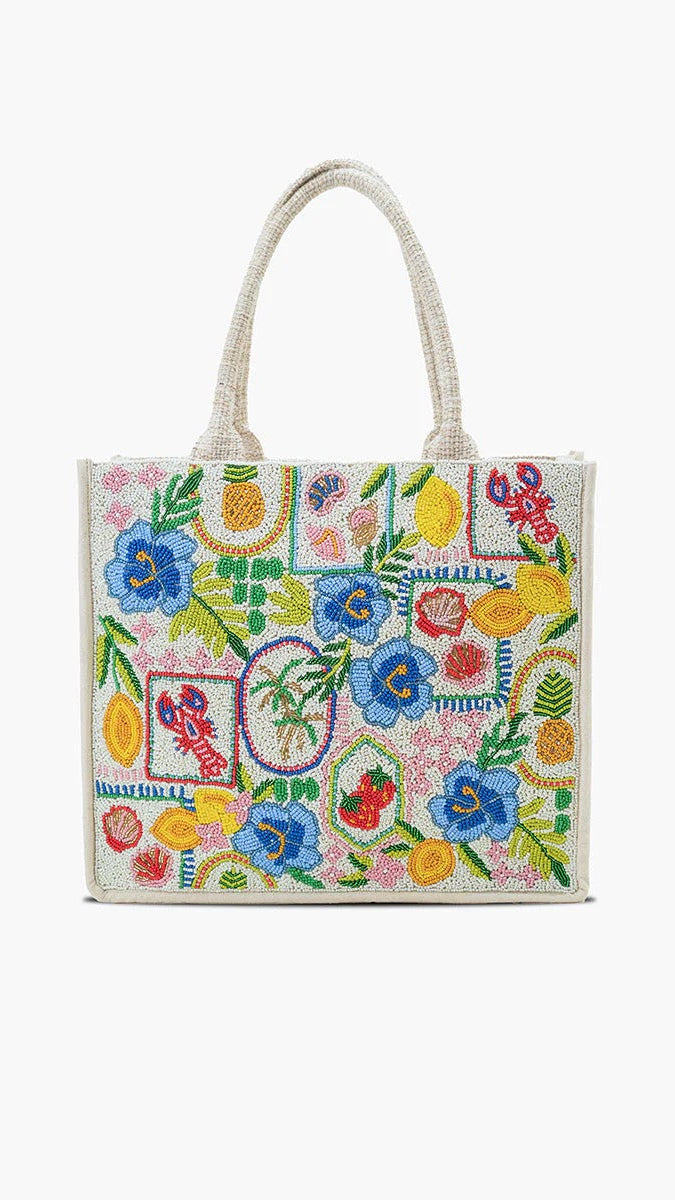 Summer Beaded Tote Bag