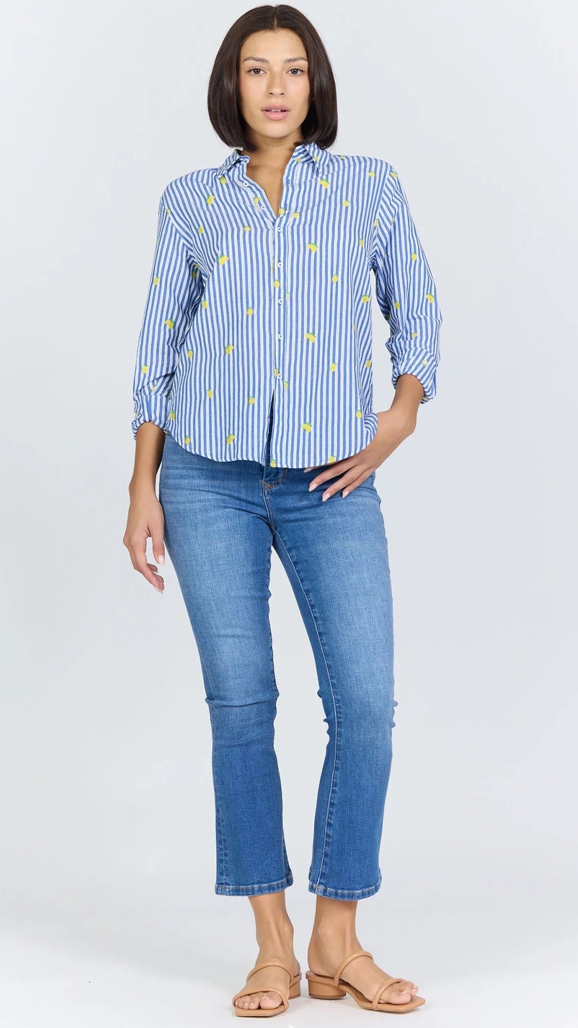 Blue Lemon Embroidered Shirt