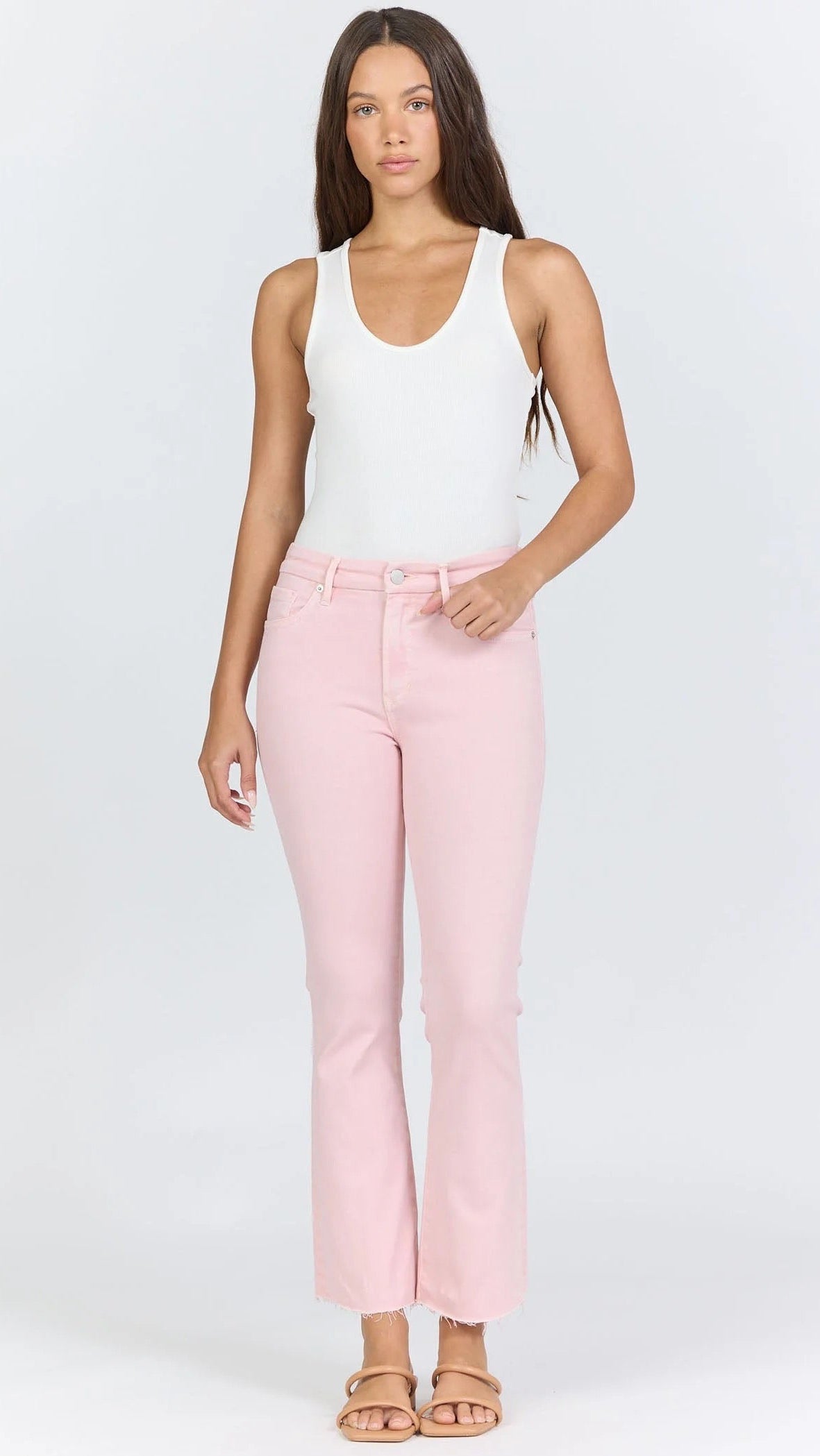 Jeanne Cropped Jeans/Pink