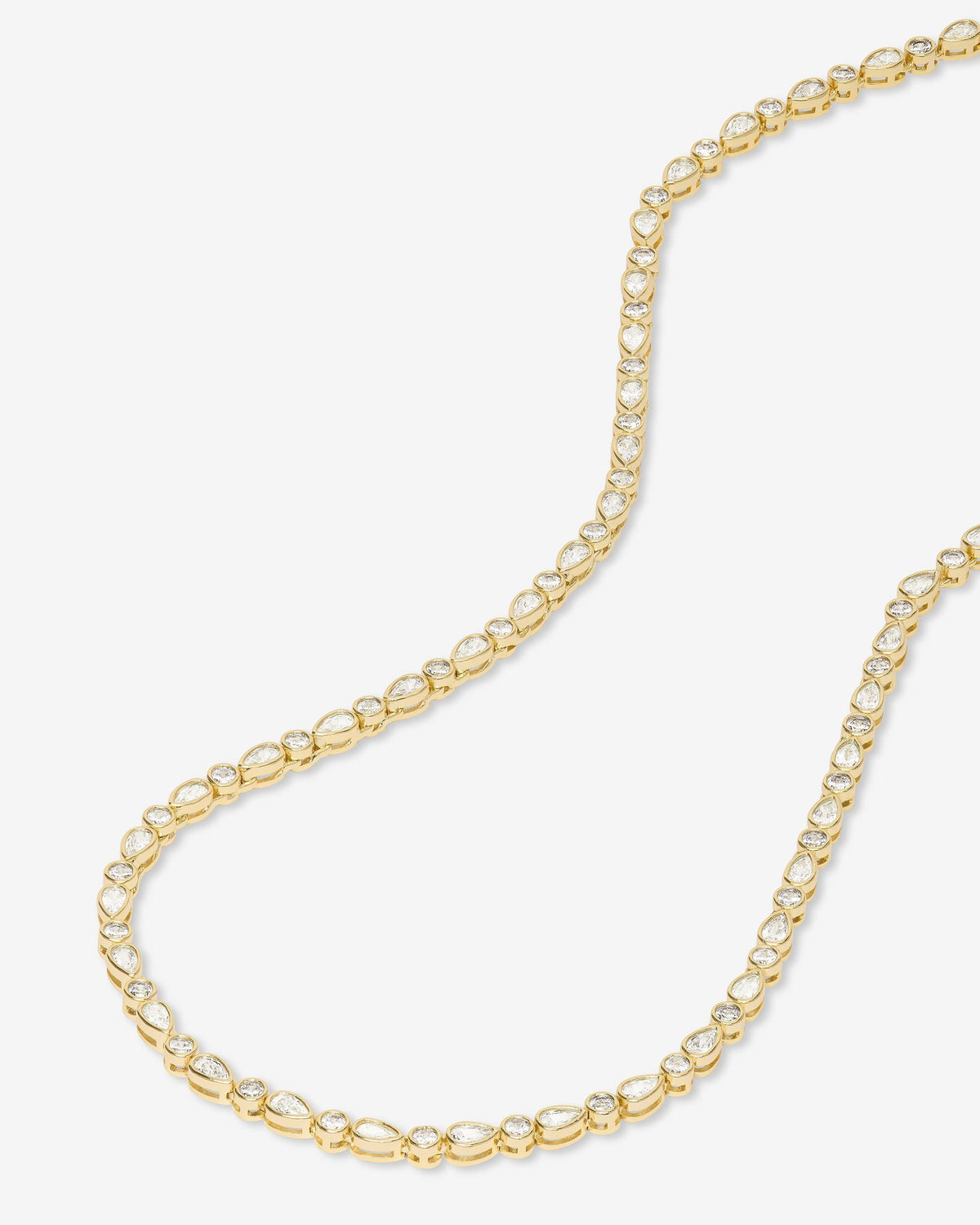 Isla Tennis Necklace 3mm gold detail view