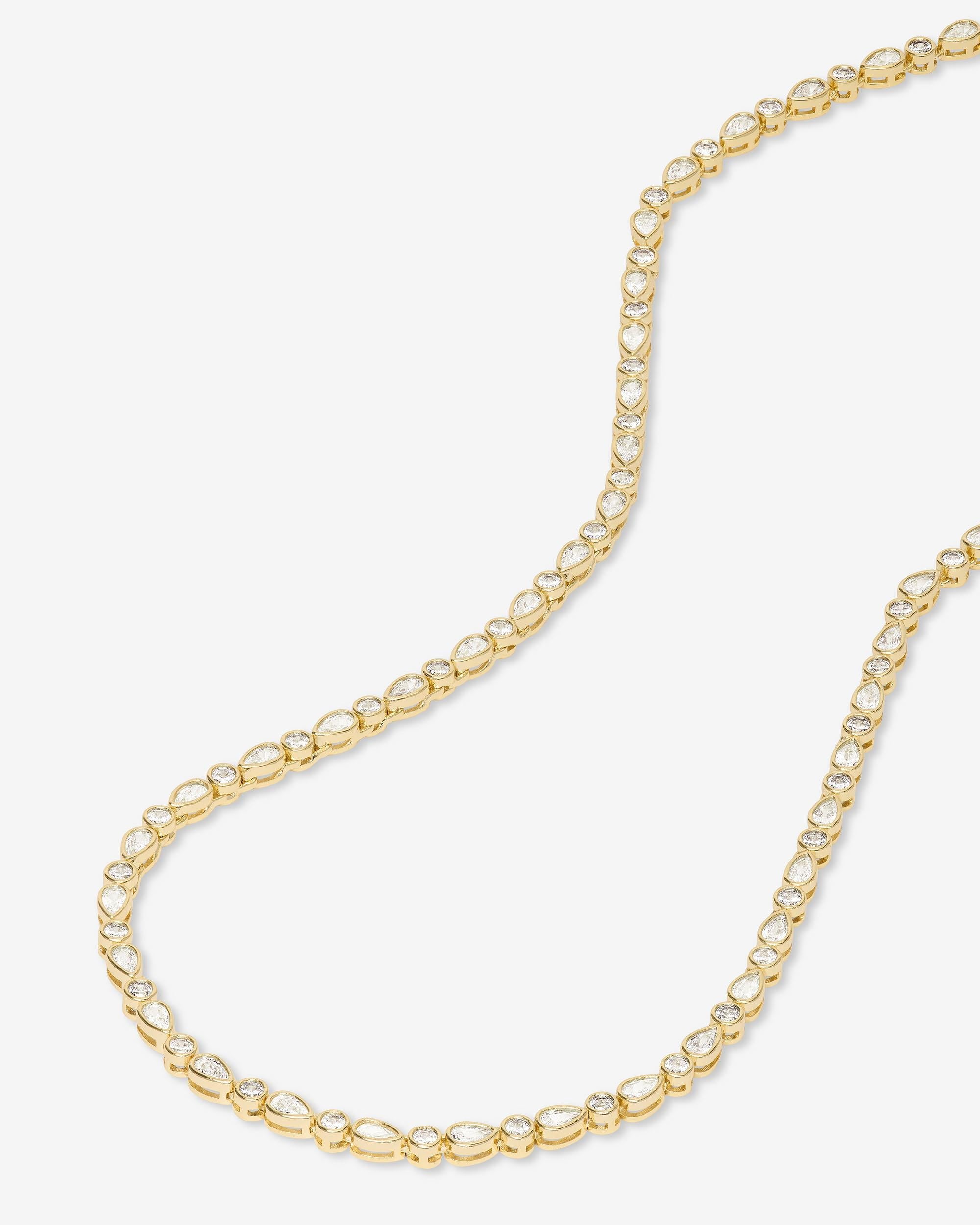 Isla Tennis Necklace 3mm gold detail view