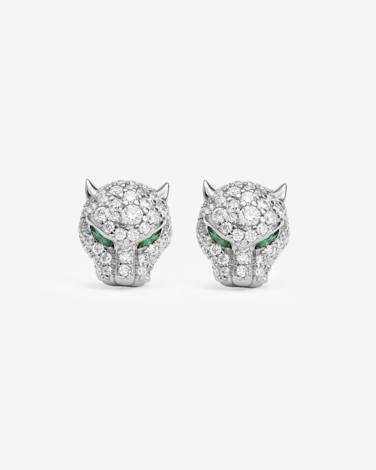 Jaguar Pavé Studs silver, front view