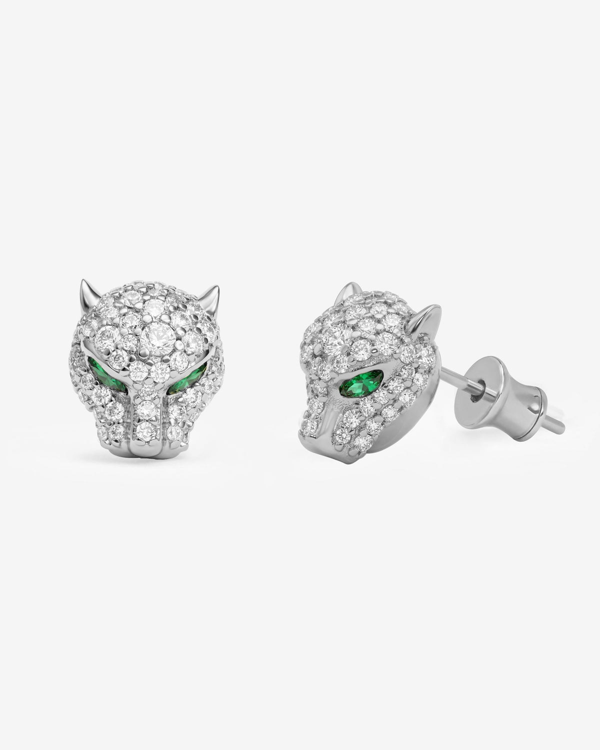 Jaguar Pavé Studs - Silver