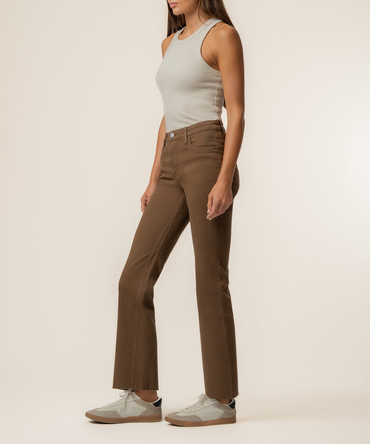 Pecan High Rise Flare Jeans